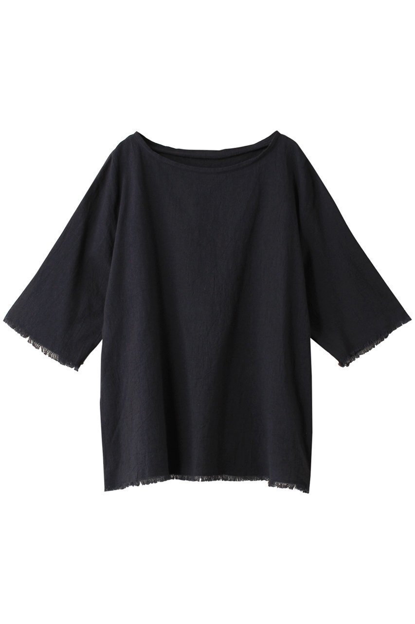 【ガリャルダガランテ/GALLARDAGALANTE】のコットンリネンオーバーブラウス インテリア・キッズ・メンズ・レディースファッション・服の通販 founy(ファニー) 　ファッション　Fashion　レディースファッション　Fashion for Women　トップス・カットソー　Cut & Sew Tops　シャツ・ブラウス・オフィスカジュアル　Elegant Blouses & Button-Ups　ショート　Short, Short Length　スリーブ　Sleeve, Long Sleeve / Short Sleeve　フリンジ　Fringe, Tassel　リネン　Linen, Linen Fabric　ネイビー|ID: prp329100004926766 ipo3291000000036967760