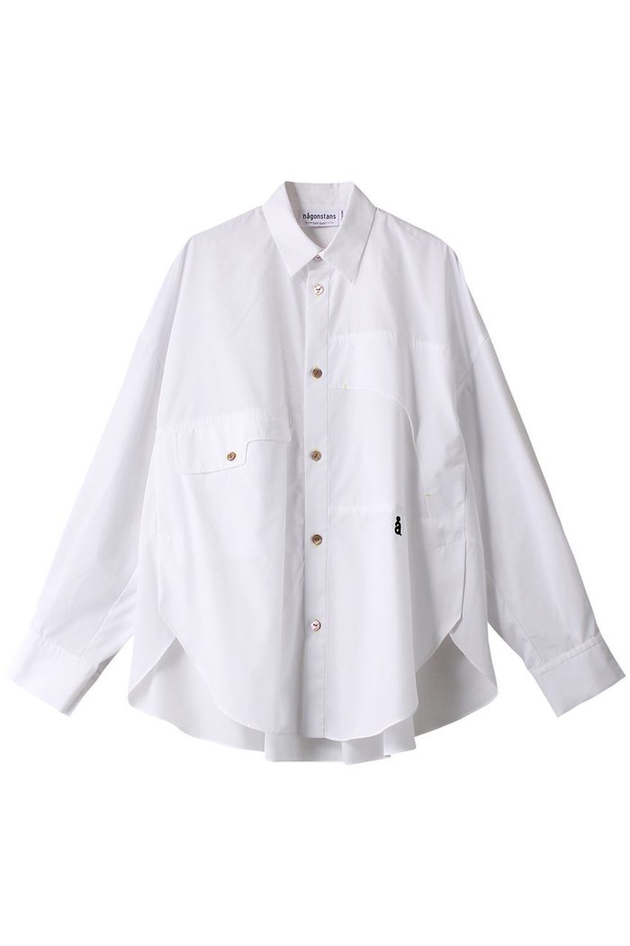 【ナゴンスタンス/nagonstans】のT/Cブロード Roundフレア SH/シャツ インテリア・キッズ・メンズ・レディースファッション・服の通販 founy(ファウニー) https://founy.com/ ファッション Fashion レディースファッション Fashion for Women トップス・カットソー Cut & Sew Tops シャツ・ブラウス・オフィスカジュアル Elegant Blouses & Button-Ups スリーブ Sleeve, Long Sleeve / Short Sleeve フレア Flare, Flared ブロード Broadcloth, Fine Cotton ロング Long, Long-Length 羽織 Haori, Light Jacket |ID: prp329100004926777 ipo3291000000036967844