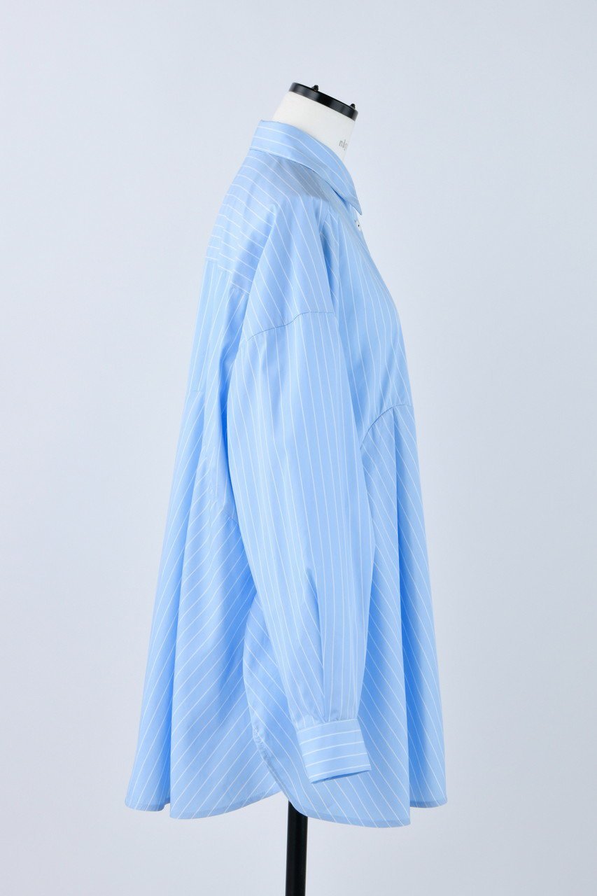 【ナゴンスタンス/nagonstans】のT/Cストライプ Curveヘム SH/シャツ 人気、トレンドファッション・服の通販 founy(ファニー) 　ファッション　Fashion　レディースファッション　Fashion for Women　トップス・カットソー　Cut & Sew Tops　シャツ・ブラウス・オフィスカジュアル　Elegant Blouses & Button-Ups　カーディガン　Cardigan, Knitwear　ストライプ　Stripe, Striped Pattern　スリーブ　Sleeve, Long Sleeve / Short Sleeve　ベスト　Vest, Waistcoat　ロング　Long, Long-Length　冬　Winter / This Winter　other-4|ID: prp329100004926795 ipo3291000000036967956