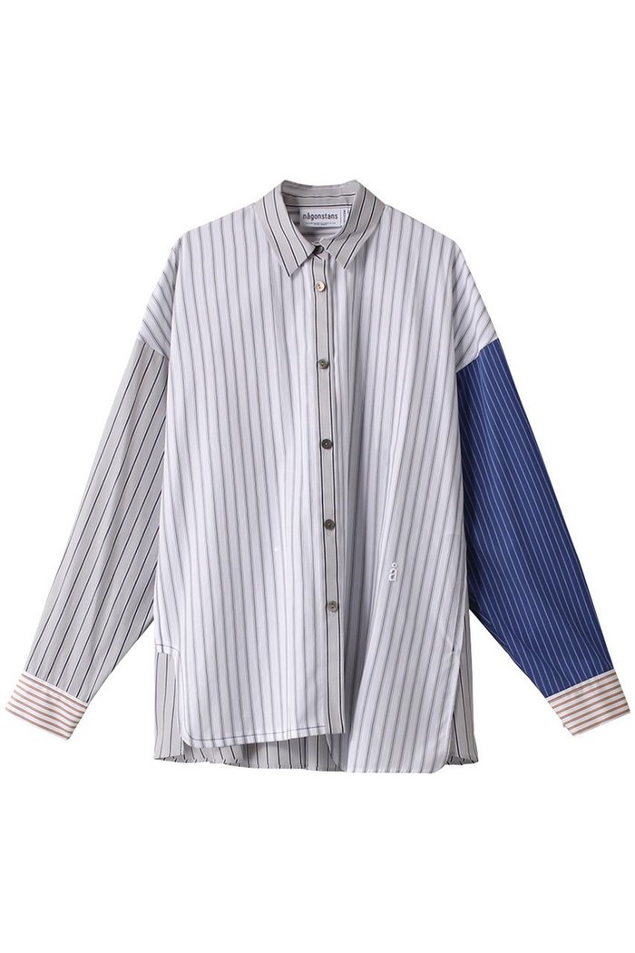 【ナゴンスタンス/nagonstans】のMultiストライプ MIX hem SH/シャツ インテリア・キッズ・メンズ・レディースファッション・服の通販 founy(ファウニー) https://founy.com/ ファッション Fashion レディースファッション Fashion for Women トップス・カットソー Cut & Sew Tops シャツ・ブラウス・オフィスカジュアル Elegant Blouses & Button-Ups カフス Cuff Design ストライプ Stripe, Striped Pattern スリーブ Sleeve, Long Sleeve / Short Sleeve ミックス Mix, Mixed Style ロング Long, Long-Length |ID: prp329100004926805 ipo3291000000036968015
