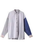 【ナゴンスタンス/nagonstans】のMultiストライプ MIX hem SH/シャツ 人気、トレンドファッション・服の通販 founy(ファニー) ファッション Fashion レディースファッション Fashion for Women トップス・カットソー Cut & Sew Tops シャツ・ブラウス・オフィスカジュアル Elegant Blouses & Button-Ups カフス Cuff Design ストライプ Stripe, Striped Pattern スリーブ Sleeve, Long Sleeve / Short Sleeve ミックス Mix, Mixed Style ロング Long, Long-Length thumbnail Sky|ID: prp329100004926805 ipo3291000000036968016