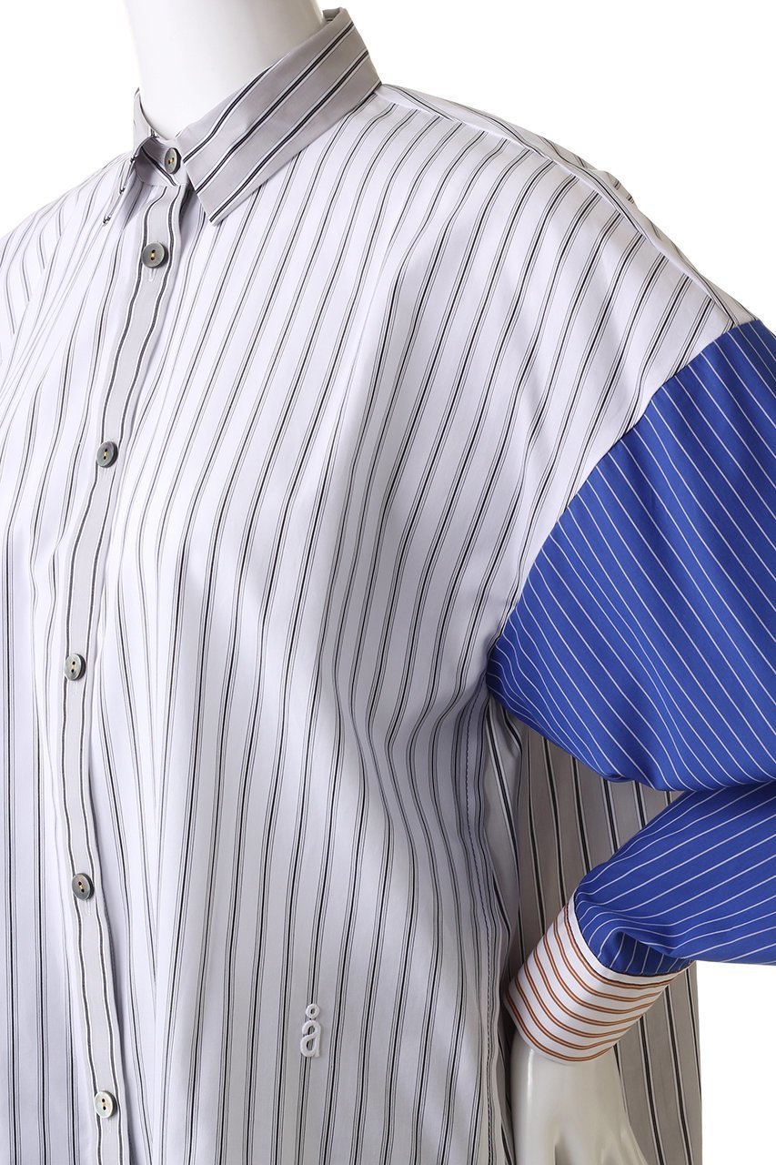 【ナゴンスタンス/nagonstans】のMultiストライプ MIX hem SH/シャツ 人気、トレンドファッション・服の通販 founy(ファニー) 　ファッション　Fashion　レディースファッション　Fashion for Women　トップス・カットソー　Cut & Sew Tops　シャツ・ブラウス・オフィスカジュアル　Elegant Blouses & Button-Ups　カフス　Cuff Design　ストライプ　Stripe, Striped Pattern　スリーブ　Sleeve, Long Sleeve / Short Sleeve　ミックス　Mix, Mixed Style　ロング　Long, Long-Length　other-5|ID: prp329100004926805 ipo3291000000036968023