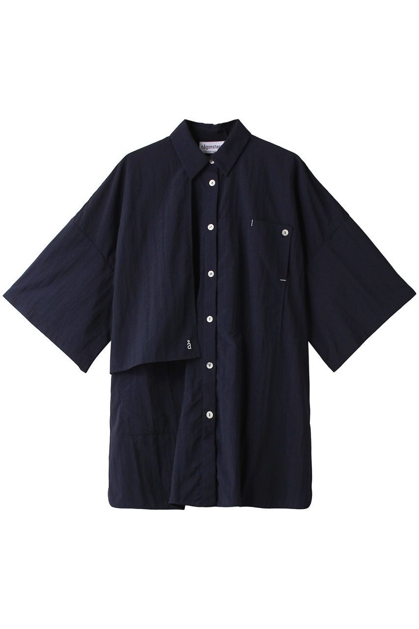 【ナゴンスタンス/nagonstans】のタスランウェザー3/4Sleeve SH/シャツ インテリア・キッズ・メンズ・レディースファッション・服の通販 founy(ファニー) 　ファッション　Fashion　レディースファッション　Fashion for Women　トップス・カットソー　Cut & Sew Tops　シャツ・ブラウス・オフィスカジュアル　Elegant Blouses & Button-Ups　アシンメトリー　Asymmetrical Style　ショート　Short, Short Length　スリーブ　Sleeve, Long Sleeve / Short Sleeve　リラックス　Relax, Relaxed Fit　Space|ID: prp329100004926815 ipo3291000000036968101