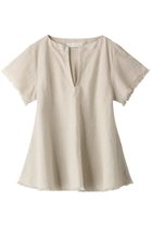 【プリスティン/PRISTINE】のCL平織フリンジブラウス 人気、トレンドファッション・服の通販 founy(ファニー) ファッション Fashion レディースファッション Fashion for Women トップス・カットソー Cut & Sew Tops シャツ・ブラウス・オフィスカジュアル Elegant Blouses & Button-Ups ショート Short, Short Length シンプル Simple, Minimal スリーブ Sleeve, Long Sleeve / Short Sleeve フリンジ Fringe, Tassel フレア Flare, Flared リネン Linen, Linen Fabric エレガント 上品 Elegant thumbnail グレー|ID: prp329100004926819 ipo3291000000036968131