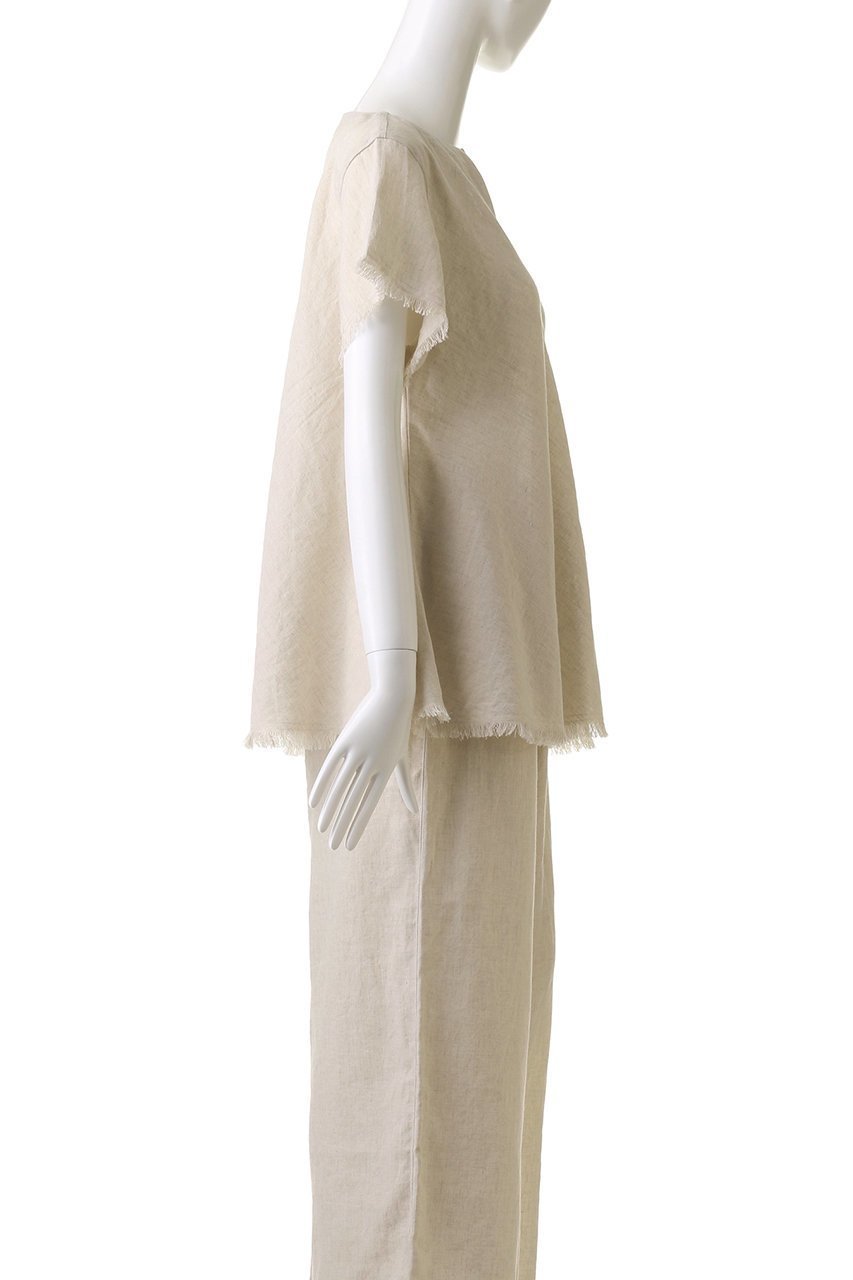 【プリスティン/PRISTINE】のCL平織フリンジブラウス 人気、トレンドファッション・服の通販 founy(ファニー) 　ファッション　Fashion　レディースファッション　Fashion for Women　トップス・カットソー　Cut & Sew Tops　シャツ・ブラウス・オフィスカジュアル　Elegant Blouses & Button-Ups　ショート　Short, Short Length　シンプル　Simple, Minimal　スリーブ　Sleeve, Long Sleeve / Short Sleeve　フリンジ　Fringe, Tassel　フレア　Flare, Flared　リネン　Linen, Linen Fabric　エレガント 上品　Elegant　other-3|ID: prp329100004926819 ipo3291000000036968133