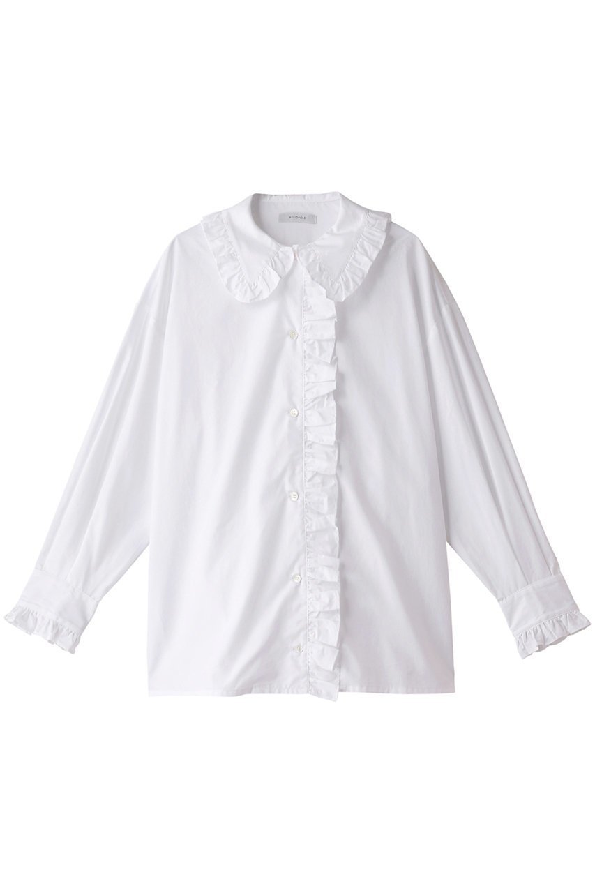 【エリオポール/heliopole】のコットンタイプライターフリルシャツ 人気、トレンドファッション・服の通販 founy(ファニー) 　ファッション　Fashion　レディースファッション　Fashion for Women　トップス・カットソー　Cut & Sew Tops　シャツ・ブラウス・オフィスカジュアル　Elegant Blouses & Button-Ups　スリーブ　Sleeve, Long Sleeve / Short Sleeve　タイプライター　Typewriter Fabric, Crisp Cotton　パーティ　Party, Party Style　フェミニン　Feminine, Girly　フリル　Frill, Ruffle　ロング　Long, Long-Length　エレガント 上品　Elegant　長袖　Long Sleeve, Full Sleeve　 other-1|ID: prp329100004926820 ipo3291000000036968137