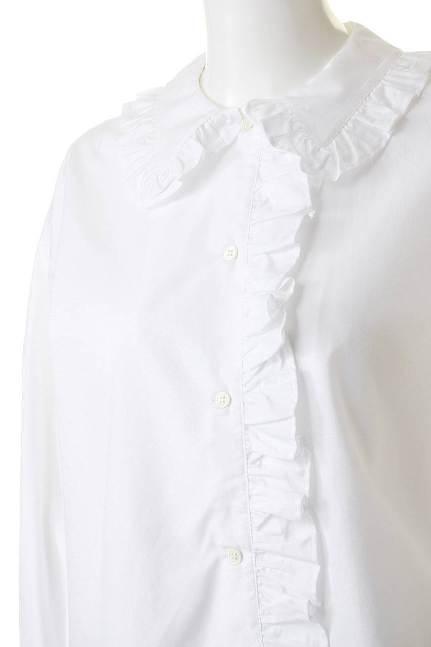 【エリオポール/heliopole】のコットンタイプライターフリルシャツ 人気、トレンドファッション・服の通販 founy(ファニー) 　ファッション　Fashion　レディースファッション　Fashion for Women　トップス・カットソー　Cut & Sew Tops　シャツ・ブラウス・オフィスカジュアル　Elegant Blouses & Button-Ups　スリーブ　Sleeve, Long Sleeve / Short Sleeve　タイプライター　Typewriter Fabric, Crisp Cotton　パーティ　Party, Party Style　フェミニン　Feminine, Girly　フリル　Frill, Ruffle　ロング　Long, Long-Length　エレガント 上品　Elegant　長袖　Long Sleeve, Full Sleeve　other-5|ID: prp329100004926820 ipo3291000000036968145