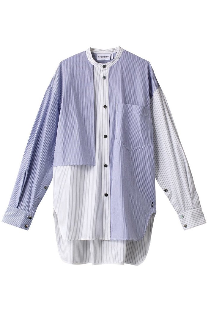 【ナゴンスタンス/nagonstans】のStripe All-round SH/シャツ インテリア・キッズ・メンズ・レディースファッション・服の通販 founy(ファウニー) https://founy.com/ ファッション Fashion レディースファッション Fashion for Women トップス・カットソー Cut & Sew Tops シャツ・ブラウス・オフィスカジュアル Elegant Blouses & Button-Ups アシンメトリー Asymmetrical Style インナー Innerwear ストライプ Stripe, Striped Pattern スリット Slit, Slit Detail スリーブ Sleeve, Long Sleeve / Short Sleeve フラップ Flap, Flap Pocket ミックス Mix, Mixed Style ラウンド Round, Round Neck ロング Long, Long-Length |ID: prp329100004926825 ipo3291000000036968170