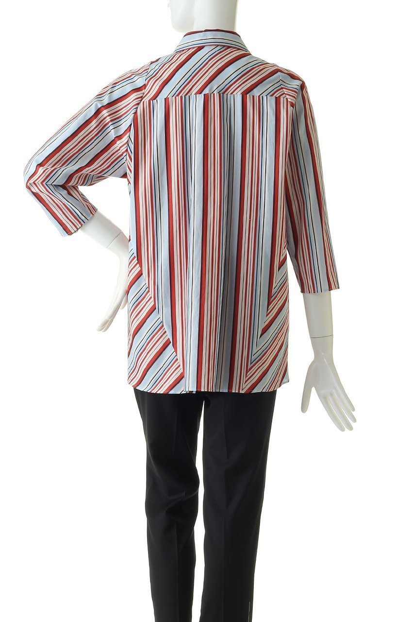 【プレインピープル/PLAIN PEOPLE】の【plainless】コットンドビーストライプシャツ 人気、トレンドファッション・服の通販 founy(ファニー) 　ファッション　Fashion　レディースファッション　Fashion for Women　トップス・カットソー　Cut & Sew Tops　シャツ・ブラウス・オフィスカジュアル　Elegant Blouses & Button-Ups　シンプル　Simple, Minimal　ストライプ　Stripe, Striped Pattern　スリーブ　Sleeve, Long Sleeve / Short Sleeve　ロング　Long, Long-Length　エレガント 上品　Elegant　other-4|ID: prp329100004926827 ipo3291000000036968184