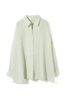 【ミディウミソリッド/MIDIUMISOLID】のsheer skipper poncho shirt シャツ 人気、トレンドファッション・服の通販 founy(ファニー) ファッション Fashion レディースファッション Fashion for Women トップス・カットソー Cut & Sew Tops シャツ・ブラウス・オフィスカジュアル Elegant Blouses & Button-Ups シアー Sheer, See-Through シンプル Simple, Minimal スリーブ Sleeve, Long Sleeve / Short Sleeve ポンチョ Poncho, Cape Style ロング Long, Long-Length 夏 Summer |ID:prp329100004926852