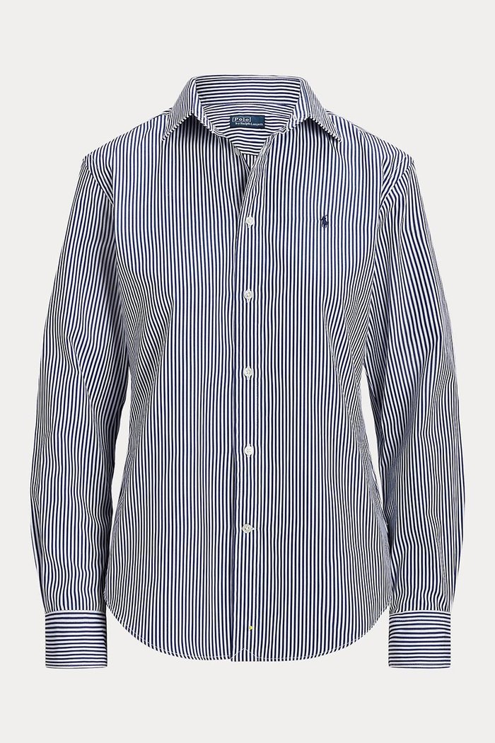 【ラルフローレン/RALPH LAUREN】の【POLO RALPH LAUREN】ストライプド コットン シャツ インテリア・キッズ・メンズ・レディースファッション・服の通販 founy(ファニー) https://founy.com/ ファッション Fashion レディースファッション Fashion for Women トップス・カットソー Cut & Sew Tops シャツ・ブラウス・オフィスカジュアル Elegant Blouses & Button-Ups カフス Cuff Design ストライプ Stripe, Striped Pattern ストレート Straight, Straight Cut スリーブ Sleeve, Long Sleeve / Short Sleeve バランス Balance, Style Balance パール Pearl, Pearl Accent フィット Fit, Slim Fit ヨーク Yoke, Yoke Design ロング Long, Long-Length エレガント 上品 Elegant |ID: prp329100004926876 ipo3291000000036968512