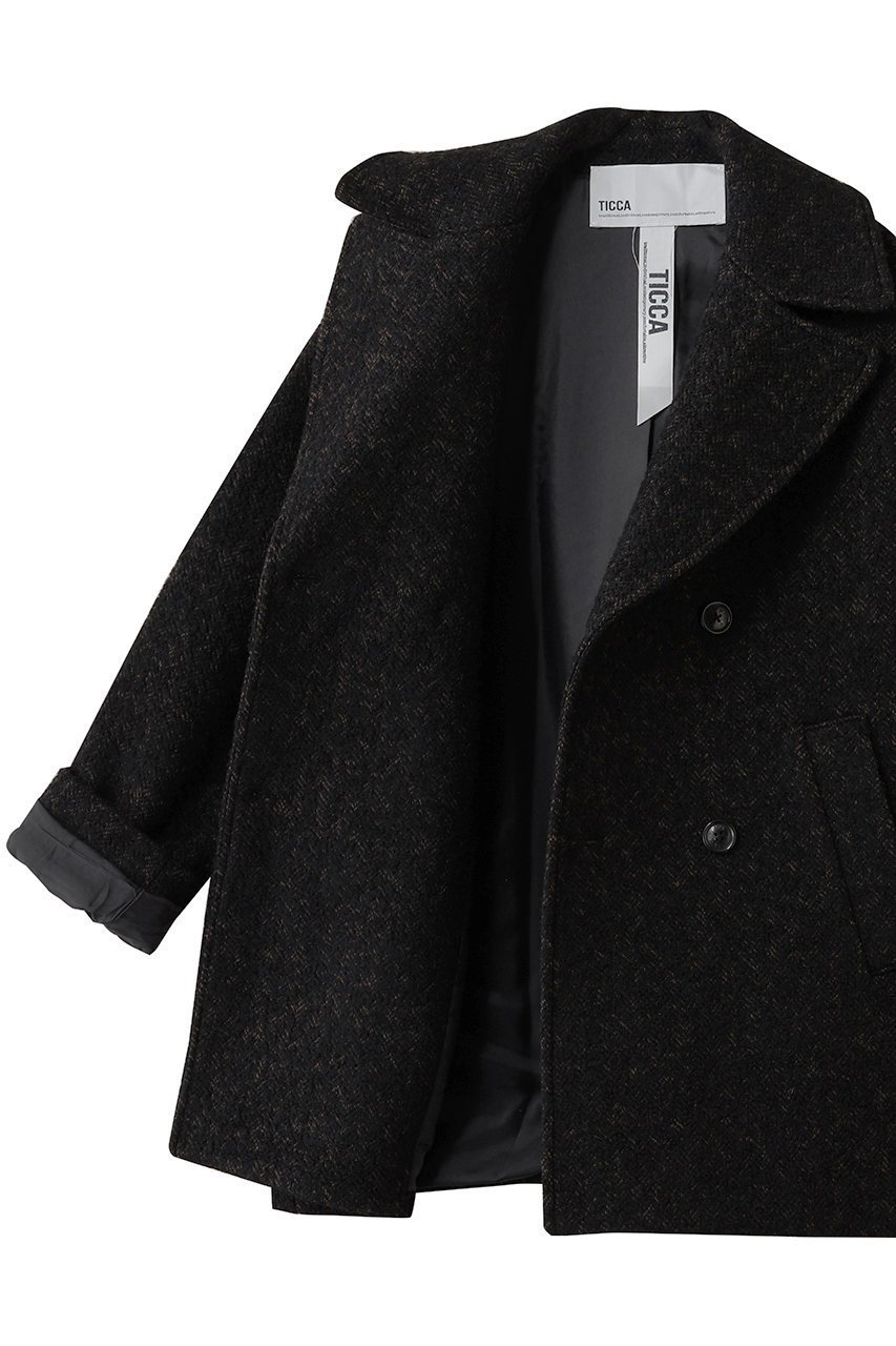 【エリオポール/heliopole】の【TICCA】ミックスツイードPコート 人気、トレンドファッション・服の通販 founy(ファニー) 　ファッション　Fashion　レディースファッション　Fashion for Women　アウター　Coat / Outerwear Collection　コート・ロングコート・ピーコート　Long Coats, Peacoats & More　Pコート　Pea Coats　ショート　Short, Short Length　ダブル　Double, Double-Breasted　ツイード　Twill, Twill Weave　ミックス　Mix, Mixed Style　A/W・秋冬　Autumn/Winter　other-6|ID: prp329100004926885 ipo3291000000036968583