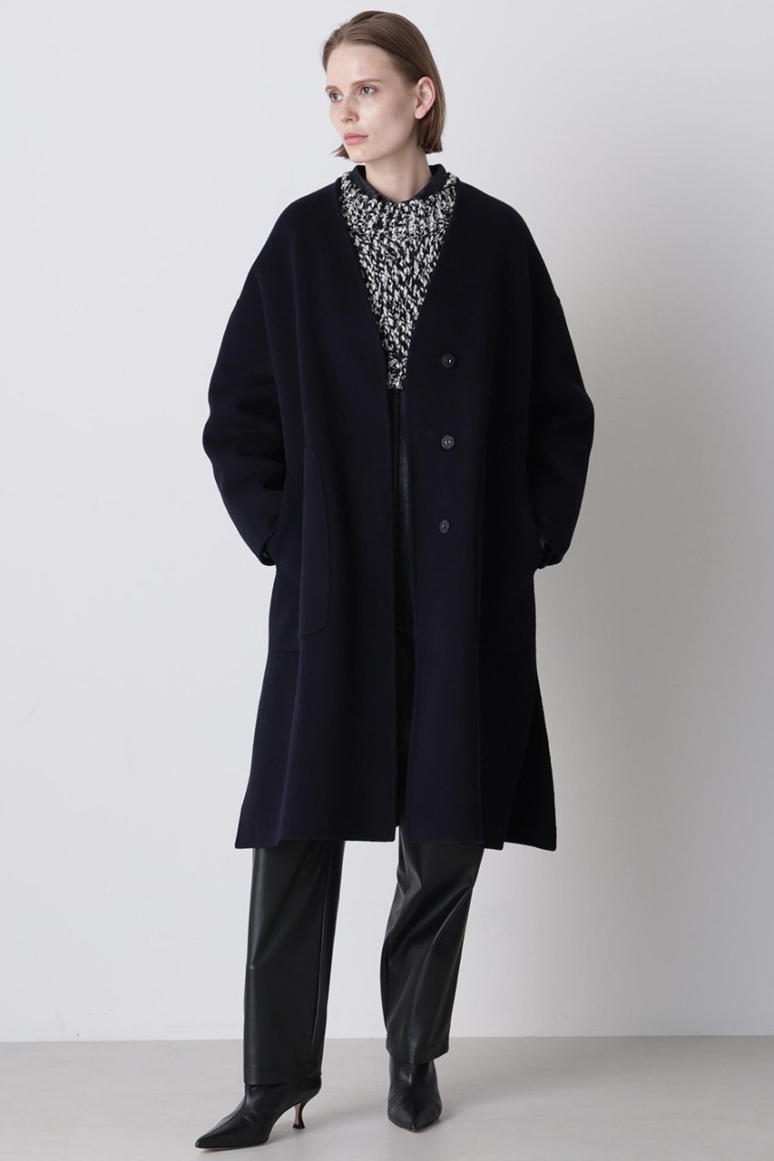 【ヒューエルミュージアム/hueLe Museum】の【hLM】ウールリバーコート 人気、トレンドファッション・服の通販 founy(ファニー) 　ファッション　Fashion　レディースファッション　Fashion for Women　アウター　Coat / Outerwear Collection　コート・ロングコート・ピーコート　Long Coats, Peacoats & More　なめらか　Smooth, Silky Texture　シンプル　Simple, Minimal　フォルム　Silhouette, Form　ロング　Long, Long-Length　other-2|ID: prp329100004926891 ipo3291000000036968624