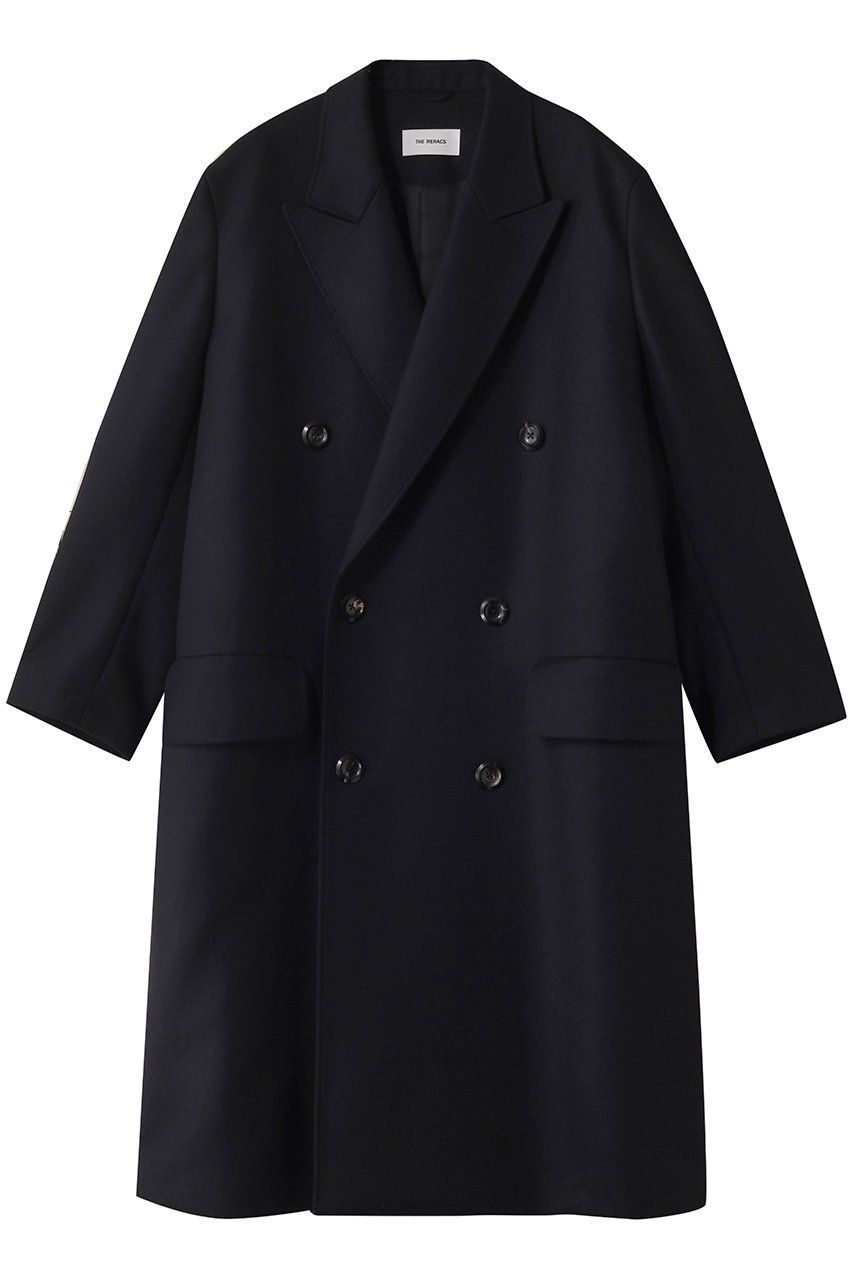 【ザ リラクス/THE RERACS】のダブルピークドテーラードコート インテリア・キッズ・メンズ・レディースファッション・服の通販 founy(ファニー) 　ファッション　Fashion　レディースファッション　Fashion for Women　アウター　Coat / Outerwear Collection　コート・ロングコート・ピーコート　Long Coats, Peacoats & More　クラシカル　Classical, Vintage-Inspired　スリット　Slit, Slit Detail　ダブル　Double, Double-Breasted　モダン　Modern, Contemporary　ロング　Long, Long-Length　A/W・秋冬　Autumn/Winter　ダークネイビー|ID: prp329100004926904 ipo3291000000036968733