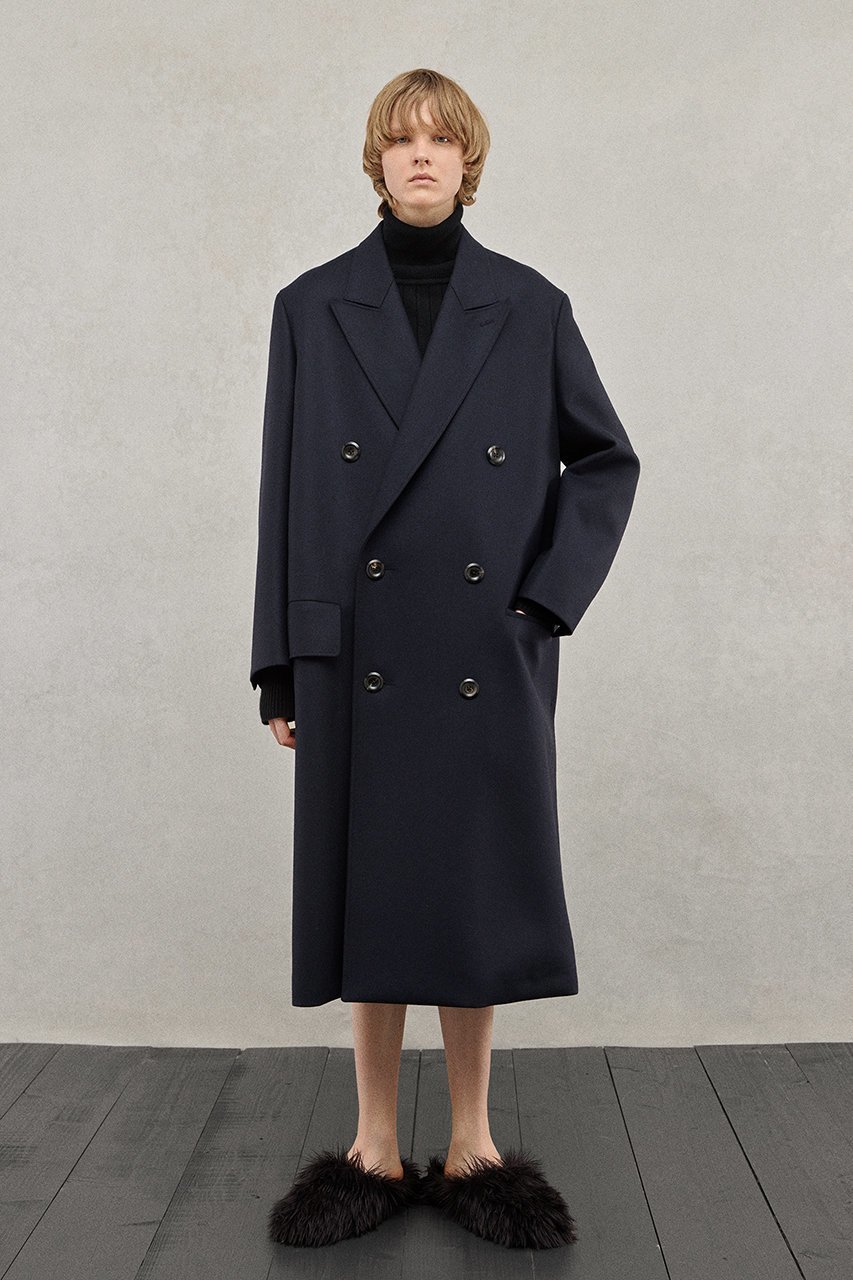 【ザ リラクス/THE RERACS】のダブルピークドテーラードコート 人気、トレンドファッション・服の通販 founy(ファニー) 　ファッション　Fashion　レディースファッション　Fashion for Women　アウター　Coat / Outerwear Collection　コート・ロングコート・ピーコート　Long Coats, Peacoats & More　クラシカル　Classical, Vintage-Inspired　スリット　Slit, Slit Detail　ダブル　Double, Double-Breasted　モダン　Modern, Contemporary　ロング　Long, Long-Length　A/W・秋冬　Autumn/Winter　other-8|ID: prp329100004926904 ipo3291000000036968740