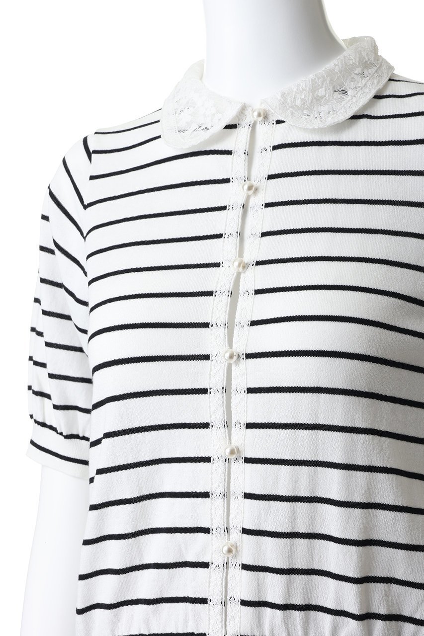 【マリリンムーン/MARILYN MOON】のコットンナイロンレースカラーニットカーディガン 人気、トレンドファッション・服の通販 founy(ファニー) 　ファッション　Fashion　レディースファッション　Fashion for Women　トップス・カットソー　Cut & Sew Tops　ニット　Knit Tops & Sweaters　カーディガン・羽織り　Layered Style Cardigans　カーディガン　Cardigan, Knitwear　コンパクト　Compact, Small Size　バルーン　Balloon, Balloon Silhouette　パール　Pearl, Pearl Accent　レース　Lace, Lace Fabric　夏　Summer　other-5|ID: prp329100004926916 ipo3291000000036968848