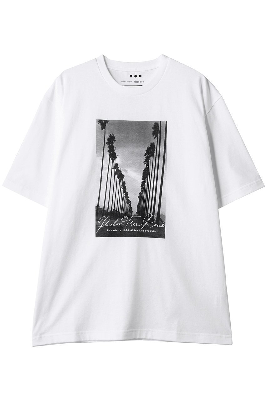 【スリー ドッツ/three dots】の【UNISEX】グラフィックTシャツ インテリア・キッズ・メンズ・レディースファッション・服の通販 founy(ファニー) 　ファッション　Fashion　レディースファッション　Fashion for Women　トップス・カットソー　Cut & Sew Tops　シャツ・ブラウス・オフィスカジュアル　Elegant Blouses & Button-Ups　ロングTシャツ・Tシャツ　Longline T-Shirts & Tees　カットソー・ベーシックTシャツ　Cut-and-Sewn Tops / Stretch Tees & Basics　ユニセックス　Unisex, Genderless　グラフィック　Graphic, Graphic Design　ショート　Short, Short Length　スリーブ　Sleeve, Long Sleeve / Short Sleeve　プリント　Print, Printed Pattern　モノトーン　Monotone, Black and White　パームツリーロード|ID: prp329100004926953 ipo3291000000036969365