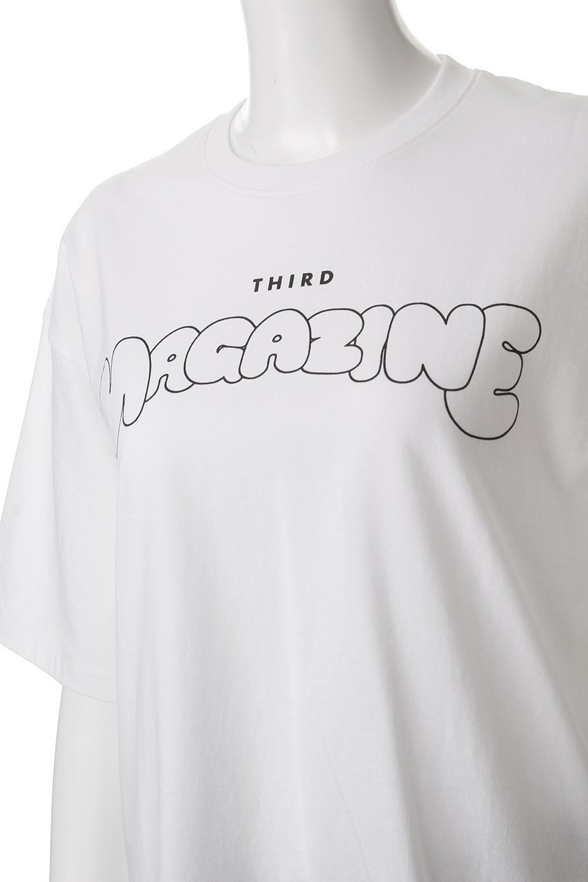 【サードマガジン/THIRD MAGAZINE】のバブルロゴTシャツ 人気、トレンドファッション・服の通販 founy(ファニー) 　ファッション　Fashion　レディースファッション　Fashion for Women　トップス・カットソー　Cut & Sew Tops　シャツ・ブラウス・オフィスカジュアル　Elegant Blouses & Button-Ups　ロングTシャツ・Tシャツ　Longline T-Shirts & Tees　カットソー・ベーシックTシャツ　Cut-and-Sewn Tops / Stretch Tees & Basics　ショート　Short, Short Length　シンプル　Simple, Minimal　スリーブ　Sleeve, Long Sleeve / Short Sleeve　モコモコ　Fuzzy, Fluffy　モノトーン　Monotone, Black and White　半袖　Short Sleeve, Half Sleeve　other-5|ID: prp329100004926965 ipo3291000000036969469