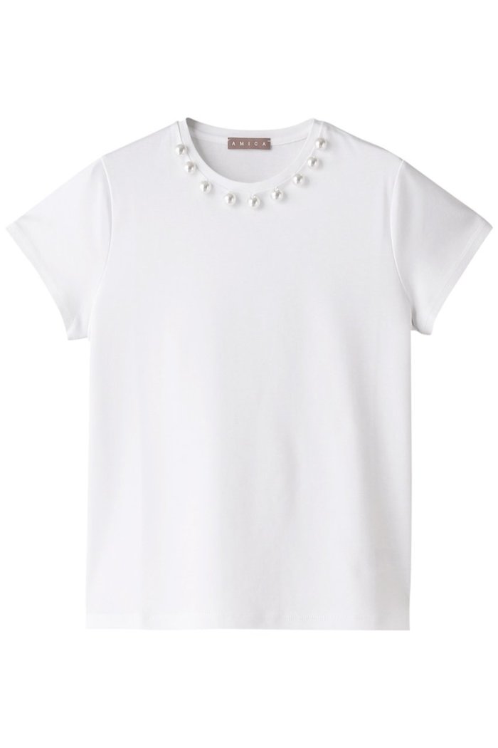 【アミカ/AMICA】のパールTシャツ インテリア・キッズ・メンズ・レディースファッション・服の通販 founy(ファウニー) https://founy.com/ ファッション Fashion レディースファッション Fashion for Women トップス・カットソー Cut & Sew Tops シャツ・ブラウス・オフィスカジュアル Elegant Blouses & Button-Ups ロングTシャツ・Tシャツ Longline T-Shirts & Tees カットソー・ベーシックTシャツ Cut-and-Sewn Tops / Stretch Tees & Basics おすすめ Recommended / Our Picks ショート Short, Short Length シンプル Simple, Minimal スリーブ Sleeve, Long Sleeve / Short Sleeve パール Pearl, Pearl Accent ボトム Bottoms, Lower Wear |ID: prp329100004926979 ipo3291000000036969561