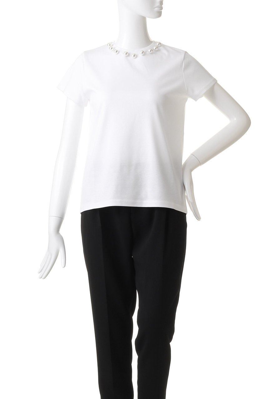 【アミカ/AMICA】のパールTシャツ 人気、トレンドファッション・服の通販 founy(ファニー) 　ファッション　Fashion　レディースファッション　Fashion for Women　トップス・カットソー　Cut & Sew Tops　シャツ・ブラウス・オフィスカジュアル　Elegant Blouses & Button-Ups　ロングTシャツ・Tシャツ　Longline T-Shirts & Tees　カットソー・ベーシックTシャツ　Cut-and-Sewn Tops / Stretch Tees & Basics　おすすめ　Recommended / Our Picks　ショート　Short, Short Length　シンプル　Simple, Minimal　スリーブ　Sleeve, Long Sleeve / Short Sleeve　パール　Pearl, Pearl Accent　ボトム　Bottoms, Lower Wear　other-2|ID: prp329100004926979 ipo3291000000036969566