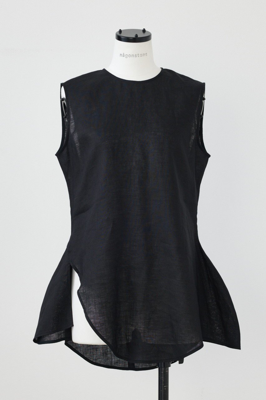 【ナゴンスタンス/nagonstans】のリネンポプリン CurveクルーP.O/プルオーバー 人気、トレンドファッション・服の通販 founy(ファニー) 　ファッション　Fashion　レディースファッション　Fashion for Women　トップス・カットソー　Cut & Sew Tops　キャミソール&ノースリーブ　Camisoles & Sleeveless Tops　シャツ・ブラウス・オフィスカジュアル　Elegant Blouses & Button-Ups　ロングTシャツ・Tシャツ　Longline T-Shirts & Tees　カジュアルプルオーバー・ニットトップス　Pullovers & Knit Tops / Casual Pullovers　カットソー・ベーシックTシャツ　Cut-and-Sewn Tops / Stretch Tees & Basics　キャミソール　Camisole, Spaghetti Strap Top　タンク　Tank Top, Sleeveless Top　ノースリーブ　Sleeveless, No-Sleeve　フレア　Flare, Flared　リネン　Linen, Linen Fabric　 other-1|ID: prp329100004926986 ipo3291000000036969622