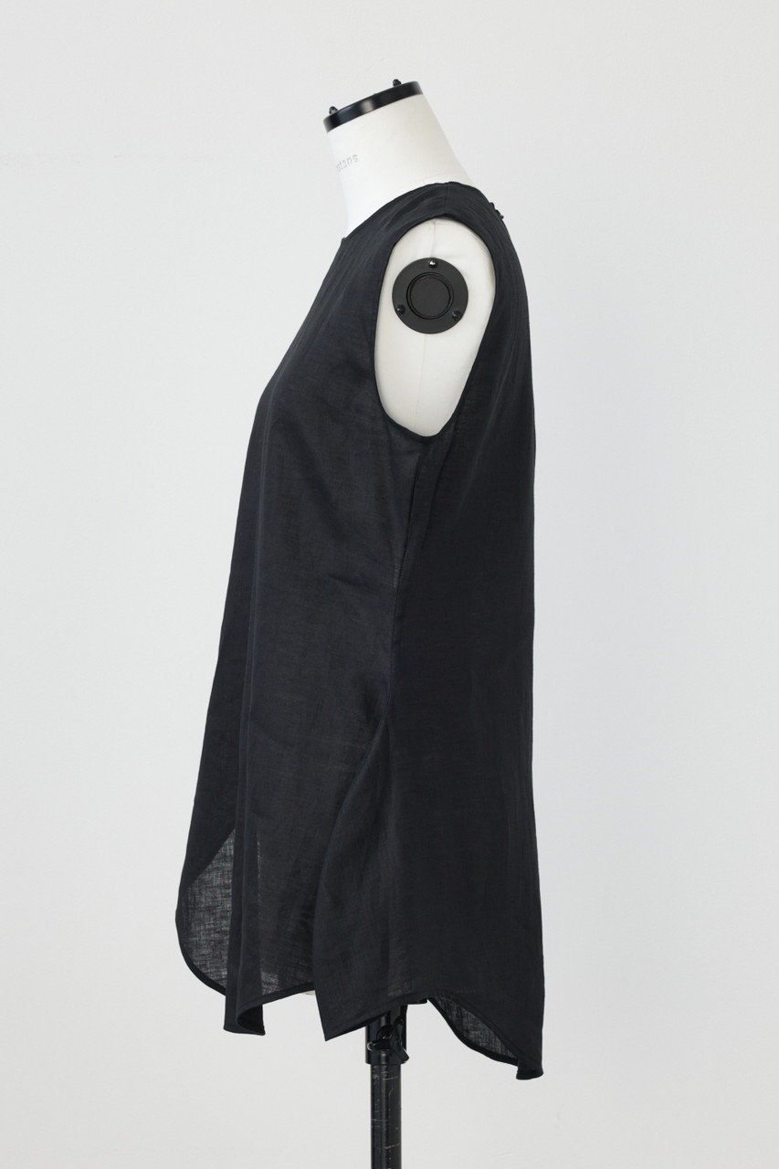 【ナゴンスタンス/nagonstans】のリネンポプリン CurveクルーP.O/プルオーバー 人気、トレンドファッション・服の通販 founy(ファニー) 　ファッション　Fashion　レディースファッション　Fashion for Women　トップス・カットソー　Cut & Sew Tops　キャミソール&ノースリーブ　Camisoles & Sleeveless Tops　シャツ・ブラウス・オフィスカジュアル　Elegant Blouses & Button-Ups　ロングTシャツ・Tシャツ　Longline T-Shirts & Tees　カジュアルプルオーバー・ニットトップス　Pullovers & Knit Tops / Casual Pullovers　カットソー・ベーシックTシャツ　Cut-and-Sewn Tops / Stretch Tees & Basics　キャミソール　Camisole, Spaghetti Strap Top　タンク　Tank Top, Sleeveless Top　ノースリーブ　Sleeveless, No-Sleeve　フレア　Flare, Flared　リネン　Linen, Linen Fabric　other-2|ID: prp329100004926986 ipo3291000000036969626