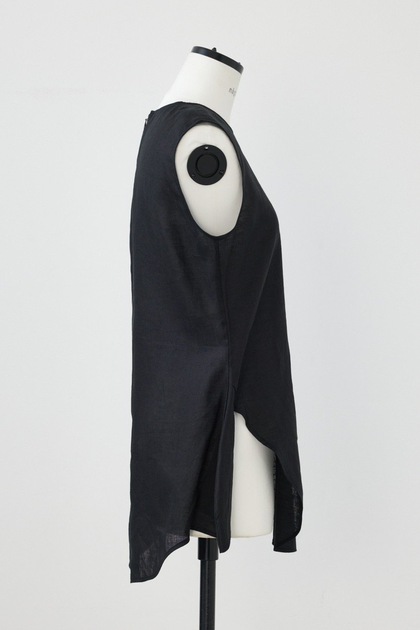 【ナゴンスタンス/nagonstans】のリネンポプリン CurveクルーP.O/プルオーバー 人気、トレンドファッション・服の通販 founy(ファニー) 　ファッション　Fashion　レディースファッション　Fashion for Women　トップス・カットソー　Cut & Sew Tops　キャミソール&ノースリーブ　Camisoles & Sleeveless Tops　シャツ・ブラウス・オフィスカジュアル　Elegant Blouses & Button-Ups　ロングTシャツ・Tシャツ　Longline T-Shirts & Tees　カジュアルプルオーバー・ニットトップス　Pullovers & Knit Tops / Casual Pullovers　カットソー・ベーシックTシャツ　Cut-and-Sewn Tops / Stretch Tees & Basics　キャミソール　Camisole, Spaghetti Strap Top　タンク　Tank Top, Sleeveless Top　ノースリーブ　Sleeveless, No-Sleeve　フレア　Flare, Flared　リネン　Linen, Linen Fabric　other-4|ID: prp329100004926986 ipo3291000000036969628