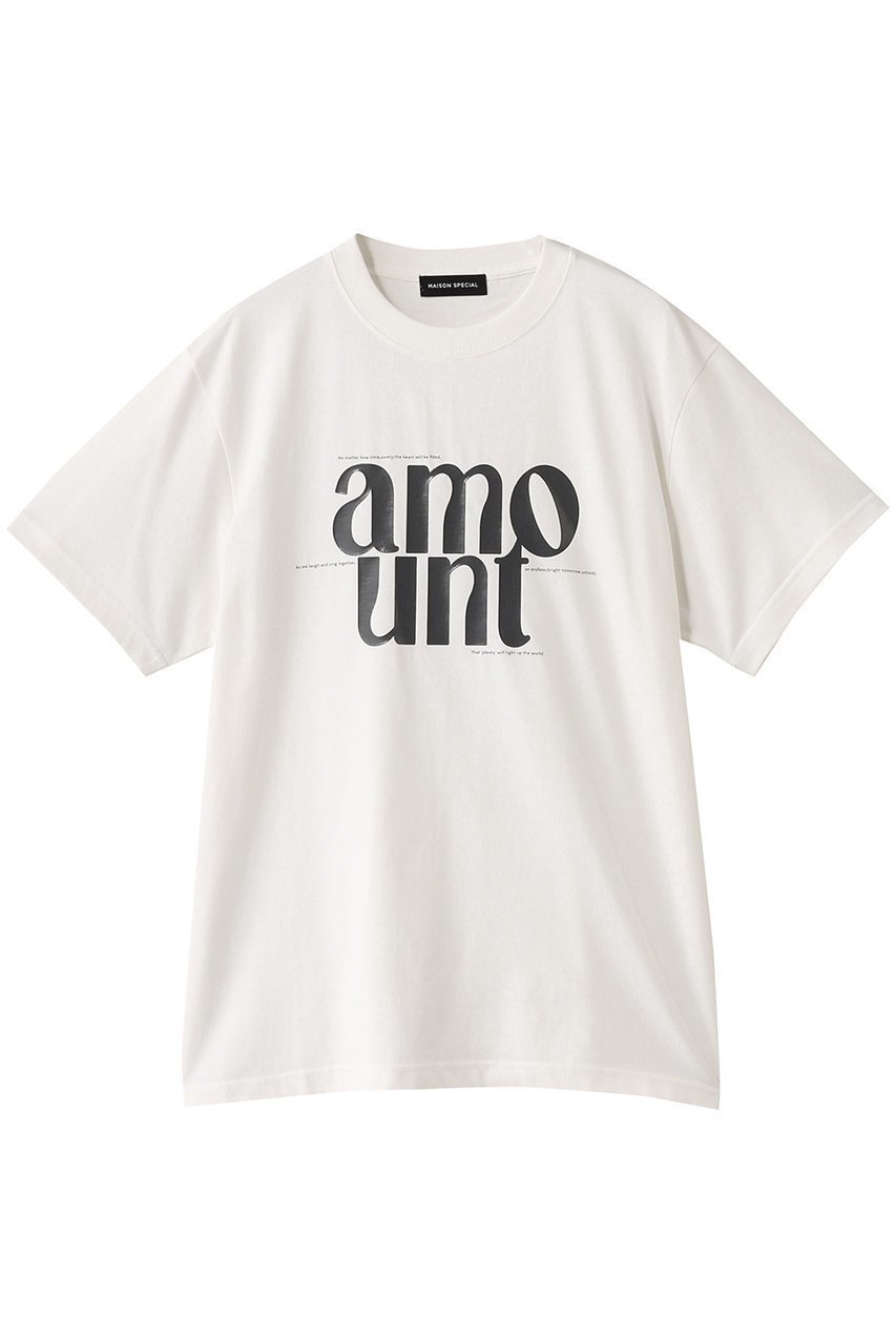 【メゾンスペシャル/MAISON SPECIAL】のamount T-shirt/amount Tシャツ インテリア・キッズ・メンズ・レディースファッション・服の通販 founy(ファニー) 　ファッション　Fashion　レディースファッション　Fashion for Women　トップス・カットソー　Cut & Sew Tops　シャツ・ブラウス・オフィスカジュアル　Elegant Blouses & Button-Ups　ロングTシャツ・Tシャツ　Longline T-Shirts & Tees　カットソー・ベーシックTシャツ　Cut-and-Sewn Tops / Stretch Tees & Basics　ショート　Short, Short Length　シンプル　Simple, Minimal　スリーブ　Sleeve, Long Sleeve / Short Sleeve　トレンド　Trend, Trending Now　バランス　Balance, Style Balance　フォルム　Silhouette, Form　プリント　Print, Printed Pattern　ベーシック　Basic, Essential　ラバー　Rubber, Rubber Sole　夏　Summer　WHT(ホワイト)|ID: prp329100004926989 ipo3291000000036969650