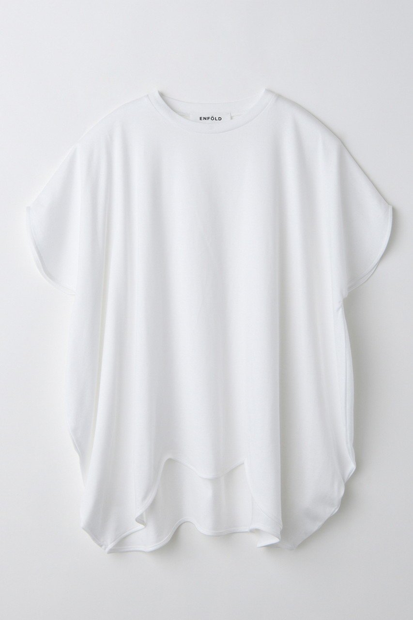 【エンフォルド/ENFOLD】のSCALLOP WIDE T-SHIRT/Tシャツ インテリア・キッズ・メンズ・レディースファッション・服の通販 founy(ファニー) 　ファッション　Fashion　レディースファッション　Fashion for Women　トップス・カットソー　Cut & Sew Tops　シャツ・ブラウス・オフィスカジュアル　Elegant Blouses & Button-Ups　ロングTシャツ・Tシャツ　Longline T-Shirts & Tees　カットソー・ベーシックTシャツ　Cut-and-Sewn Tops / Stretch Tees & Basics　カッティング　Cutting Detail　ショート　Short, Short Length　スカラップ　Scallop, Scalloped Edge　スリーブ　Sleeve, Long Sleeve / Short Sleeve　定番　Standard, Basic Item　ホワイト|ID: prp329100004927009 ipo3291000000036969763