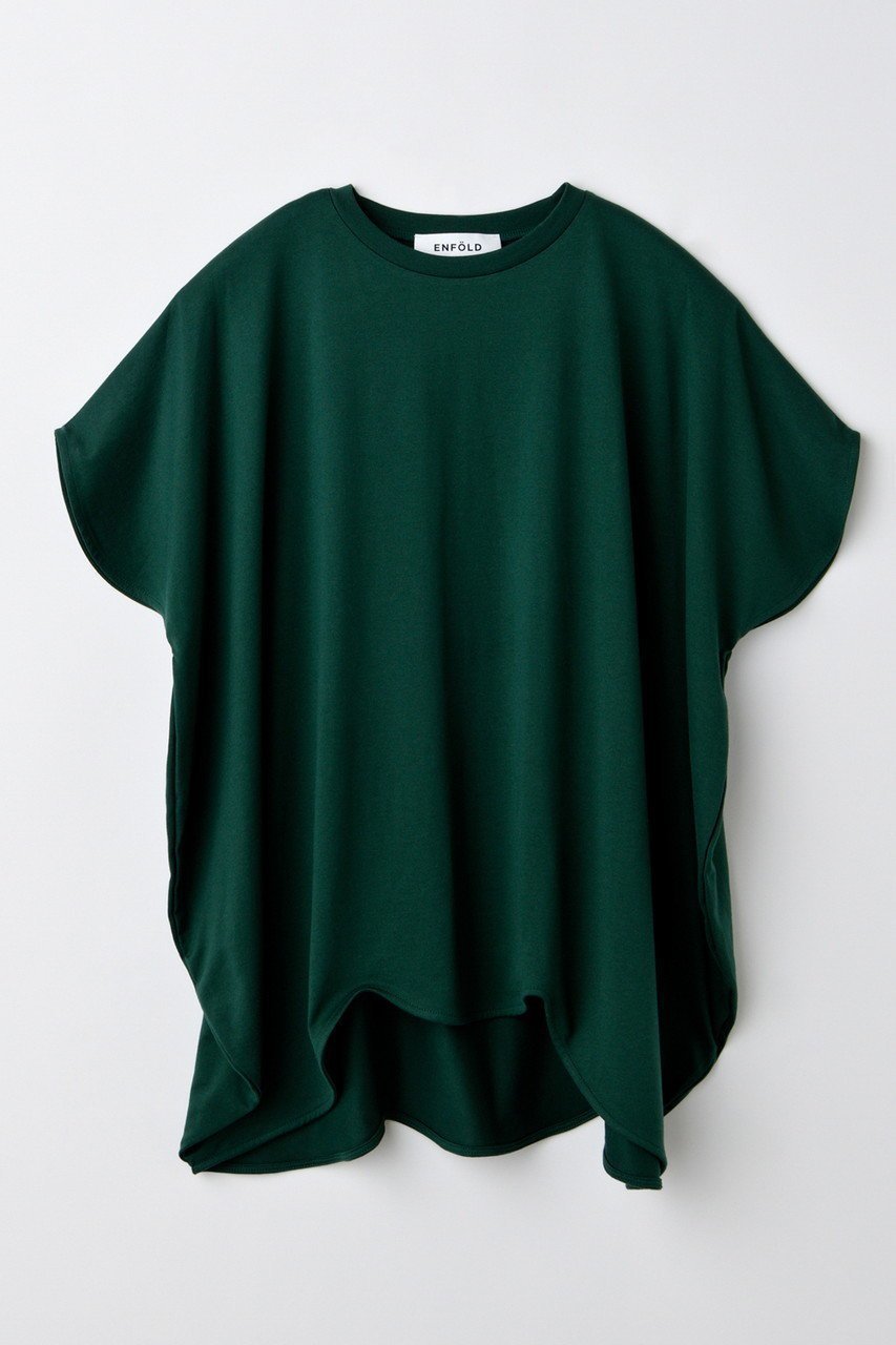 【エンフォルド/ENFOLD】のSCALLOP WIDE T-SHIRT/Tシャツ インテリア・キッズ・メンズ・レディースファッション・服の通販 founy(ファニー) 　ファッション　Fashion　レディースファッション　Fashion for Women　トップス・カットソー　Cut & Sew Tops　シャツ・ブラウス・オフィスカジュアル　Elegant Blouses & Button-Ups　ロングTシャツ・Tシャツ　Longline T-Shirts & Tees　カットソー・ベーシックTシャツ　Cut-and-Sewn Tops / Stretch Tees & Basics　カッティング　Cutting Detail　ショート　Short, Short Length　スカラップ　Scallop, Scalloped Edge　スリーブ　Sleeve, Long Sleeve / Short Sleeve　定番　Standard, Basic Item　ダークグリーン|ID: prp329100004927009 ipo3291000000036969765