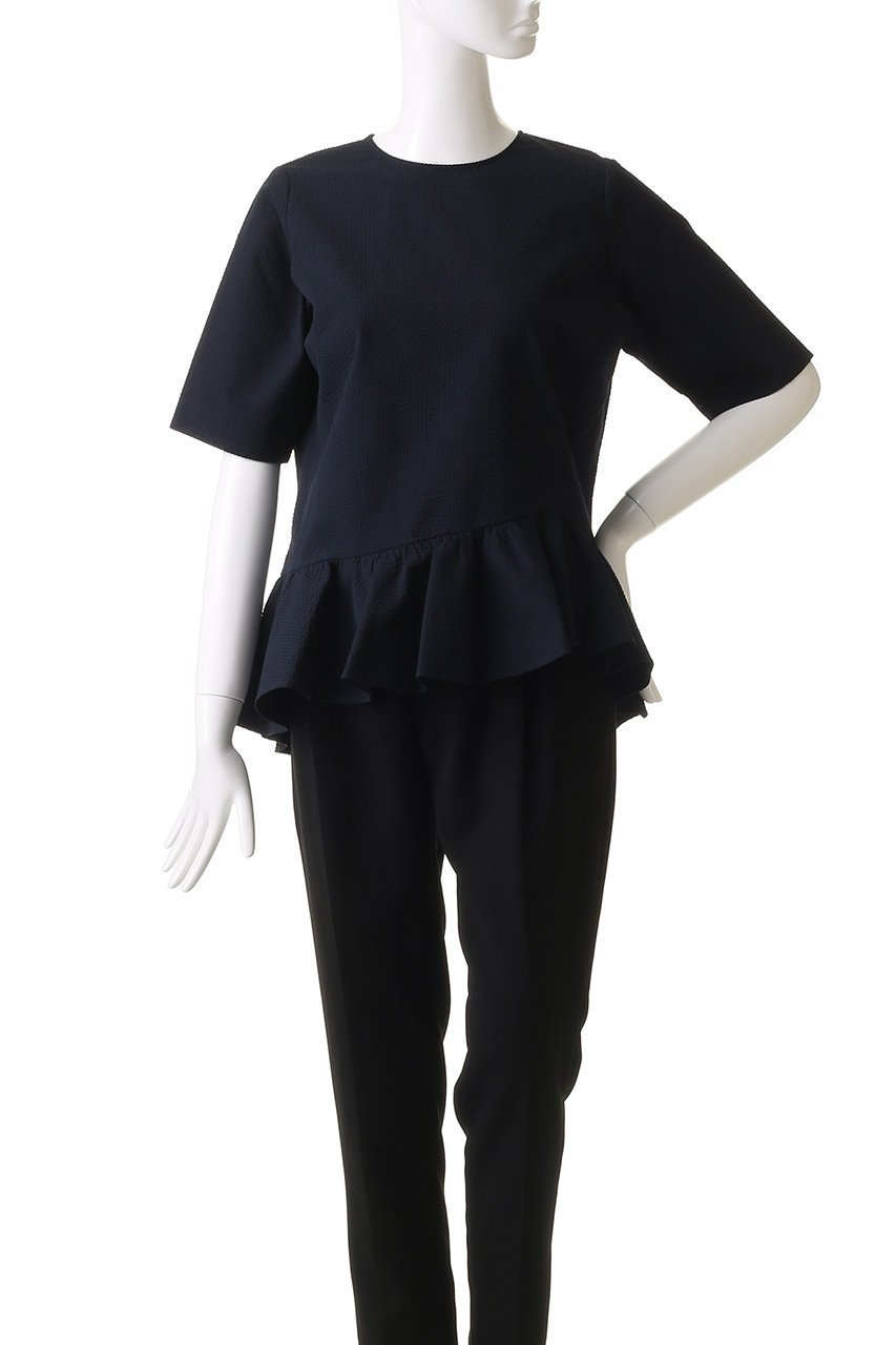 【マイ ウィークネス/MY WEAKNESS】のOlja P/O Frill 人気、トレンドファッション・服の通販 founy(ファニー) 　ファッション　Fashion　レディースファッション　Fashion for Women　トップス・カットソー　Cut & Sew Tops　シャツ・ブラウス・オフィスカジュアル　Elegant Blouses & Button-Ups　ロングTシャツ・Tシャツ　Longline T-Shirts & Tees　カットソー・ベーシックTシャツ　Cut-and-Sewn Tops / Stretch Tees & Basics　アシンメトリー　Asymmetrical Style　サッカー　Seersucker, Summer Fabric　ショート　Short, Short Length　シルク　Silk, 100% Silk　シンプル　Simple, Minimal　スリーブ　Sleeve, Long Sleeve / Short Sleeve　フリル　Frill, Ruffle　エレガント 上品　Elegant　再入荷　Restock / Back in Stock　other-2|ID: prp329100004927062 ipo3291000000036970213