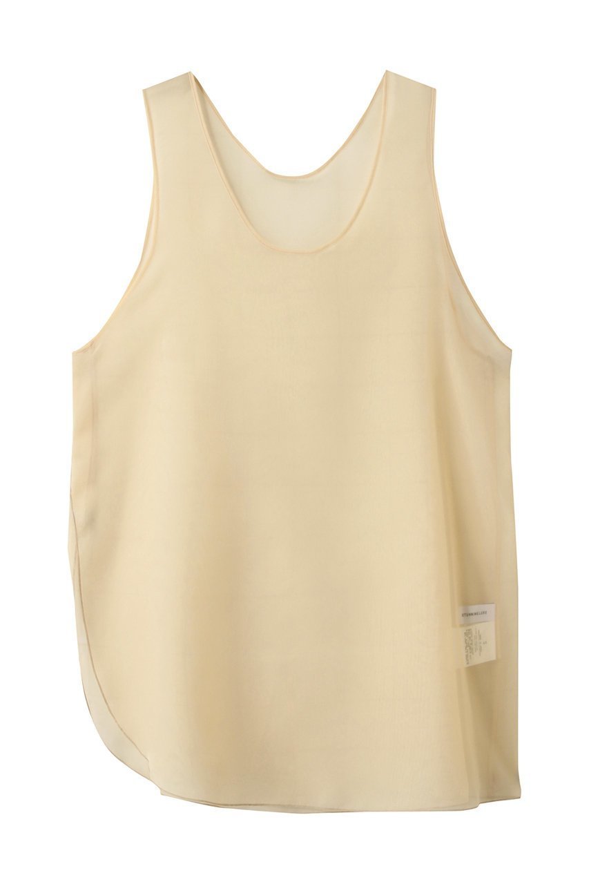 【スタニングルアー/STUNNING LURE】のエアーオーガンザタンク 人気、トレンドファッション・服の通販 founy(ファニー) 　ファッション　Fashion　レディースファッション　Fashion for Women　トップス・カットソー　Cut & Sew Tops　キャミソール&ノースリーブ　Camisoles & Sleeveless Tops　シャツ・ブラウス・オフィスカジュアル　Elegant Blouses & Button-Ups　ロングTシャツ・Tシャツ　Longline T-Shirts & Tees　カットソー・ベーシックTシャツ　Cut-and-Sewn Tops / Stretch Tees & Basics　エアリー　Airy Texture　オーガンジー　Organza Fabric　キャミソール　Camisole, Spaghetti Strap Top　シアー　Sheer, See-Through　シンプル　Simple, Minimal　タンク　Tank Top, Sleeveless Top　今夏　This Summer　夏　Summer　 other-1|ID: prp329100004927072 ipo3291000000036970273