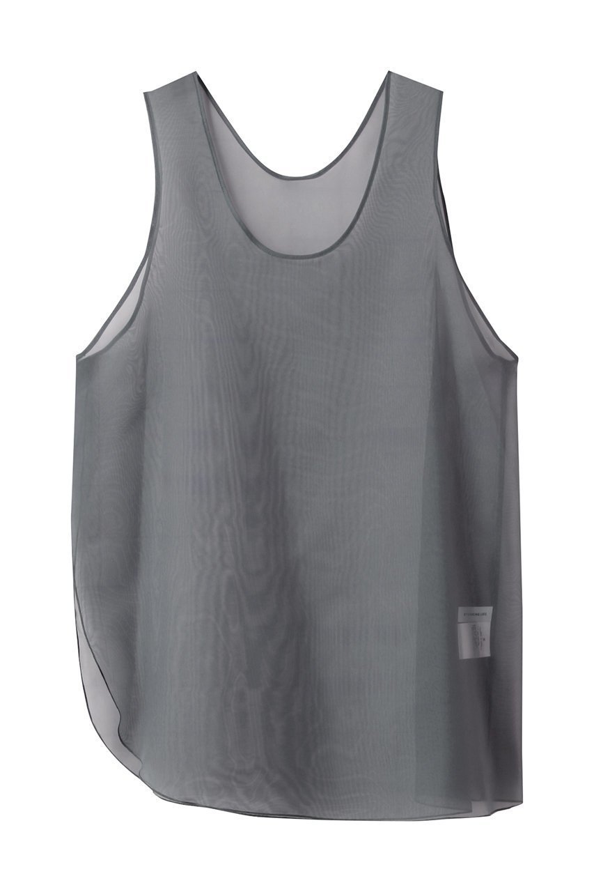 【スタニングルアー/STUNNING LURE】のエアーオーガンザタンク インテリア・キッズ・メンズ・レディースファッション・服の通販 founy(ファニー) 　ファッション　Fashion　レディースファッション　Fashion for Women　トップス・カットソー　Cut & Sew Tops　キャミソール&ノースリーブ　Camisoles & Sleeveless Tops　シャツ・ブラウス・オフィスカジュアル　Elegant Blouses & Button-Ups　ロングTシャツ・Tシャツ　Longline T-Shirts & Tees　カットソー・ベーシックTシャツ　Cut-and-Sewn Tops / Stretch Tees & Basics　エアリー　Airy Texture　オーガンジー　Organza Fabric　キャミソール　Camisole, Spaghetti Strap Top　シアー　Sheer, See-Through　シンプル　Simple, Minimal　タンク　Tank Top, Sleeveless Top　今夏　This Summer　夏　Summer　チャコールグレー|ID: prp329100004927072 ipo3291000000036970277