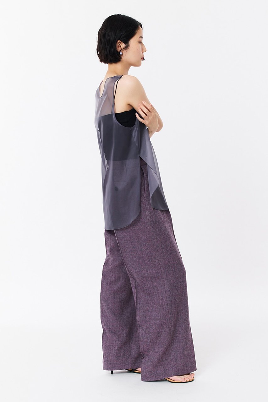 【スタニングルアー/STUNNING LURE】のエアーオーガンザタンク 人気、トレンドファッション・服の通販 founy(ファニー) 　ファッション　Fashion　レディースファッション　Fashion for Women　トップス・カットソー　Cut & Sew Tops　キャミソール&ノースリーブ　Camisoles & Sleeveless Tops　シャツ・ブラウス・オフィスカジュアル　Elegant Blouses & Button-Ups　ロングTシャツ・Tシャツ　Longline T-Shirts & Tees　カットソー・ベーシックTシャツ　Cut-and-Sewn Tops / Stretch Tees & Basics　エアリー　Airy Texture　オーガンジー　Organza Fabric　キャミソール　Camisole, Spaghetti Strap Top　シアー　Sheer, See-Through　シンプル　Simple, Minimal　タンク　Tank Top, Sleeveless Top　今夏　This Summer　夏　Summer　other-7|ID: prp329100004927072 ipo3291000000036970286