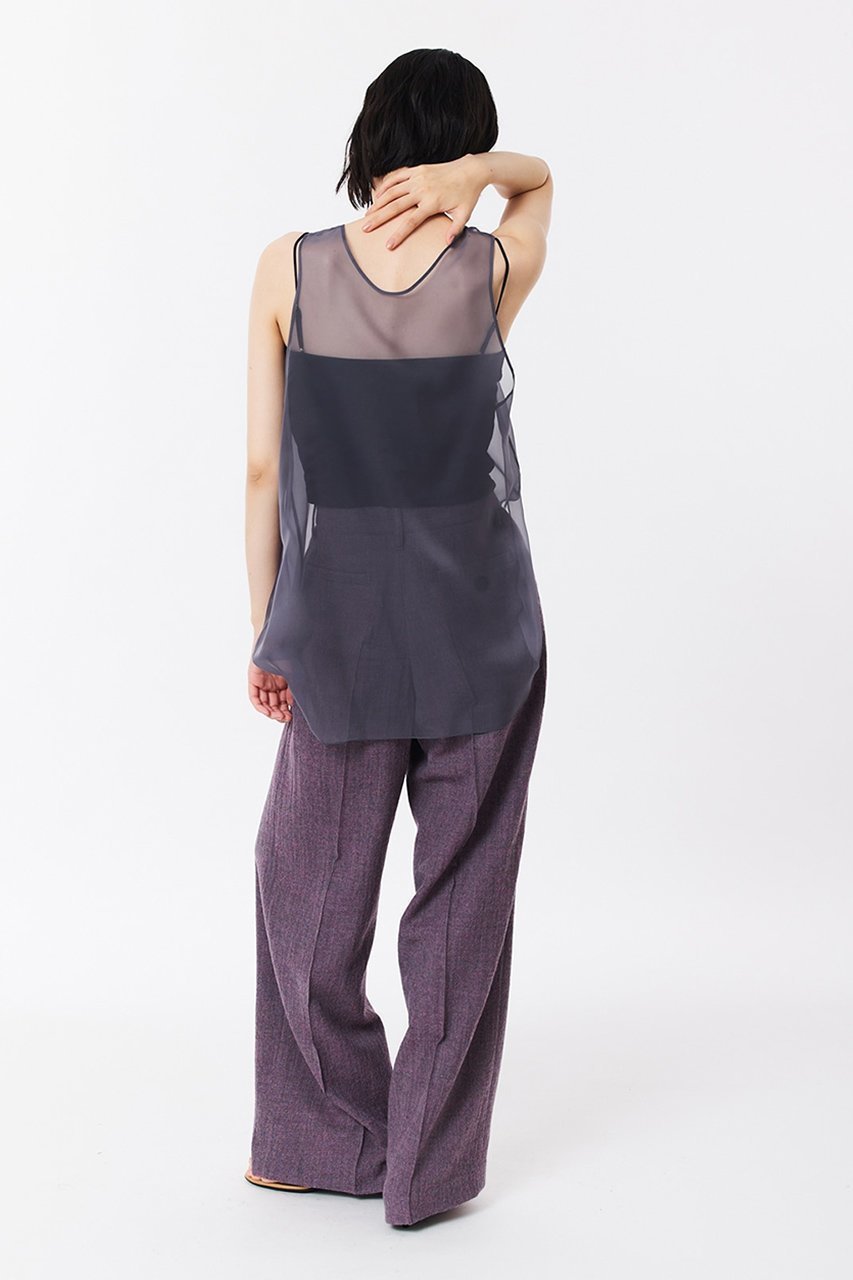 【スタニングルアー/STUNNING LURE】のエアーオーガンザタンク 人気、トレンドファッション・服の通販 founy(ファニー) 　ファッション　Fashion　レディースファッション　Fashion for Women　トップス・カットソー　Cut & Sew Tops　キャミソール&ノースリーブ　Camisoles & Sleeveless Tops　シャツ・ブラウス・オフィスカジュアル　Elegant Blouses & Button-Ups　ロングTシャツ・Tシャツ　Longline T-Shirts & Tees　カットソー・ベーシックTシャツ　Cut-and-Sewn Tops / Stretch Tees & Basics　エアリー　Airy Texture　オーガンジー　Organza Fabric　キャミソール　Camisole, Spaghetti Strap Top　シアー　Sheer, See-Through　シンプル　Simple, Minimal　タンク　Tank Top, Sleeveless Top　今夏　This Summer　夏　Summer　other-8|ID: prp329100004927072 ipo3291000000036970287