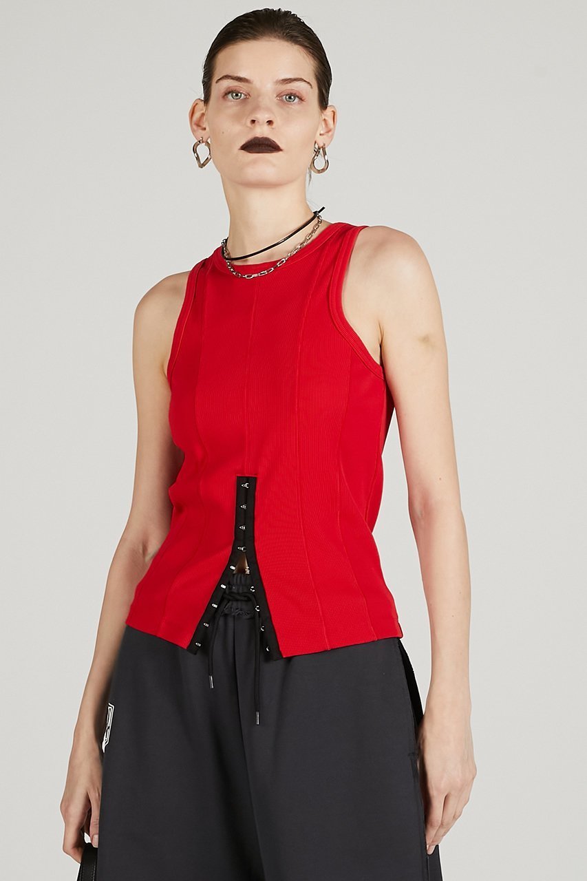 【プランク プロジェクト/PRANK PROJECT】の2WAYフックアイタンク / 2WAY Hook Eye Tank 人気、トレンドファッション・服の通販 founy(ファニー) 　ファッション　Fashion　レディースファッション　Fashion for Women　トップス・カットソー　Cut & Sew Tops　キャミソール&ノースリーブ　Camisoles & Sleeveless Tops　シャツ・ブラウス・オフィスカジュアル　Elegant Blouses & Button-Ups　ロングTシャツ・Tシャツ　Longline T-Shirts & Tees　カットソー・ベーシックTシャツ　Cut-and-Sewn Tops / Stretch Tees & Basics　アメリカン　American Style　インナー　Innerwear　キャミソール　Camisole, Spaghetti Strap Top　スリーブ　Sleeve, Long Sleeve / Short Sleeve　タンク　Tank Top, Sleeveless Top　ビンテージ　Vintage, Retro Style　フロント　Front, Front Design　プレート　Plate, Dish　ヘムライン　Hemline, Bottom Cut　ロング　Long, Long-Length　夏　Summer　other-7|ID: prp329100004927103 ipo3291000000036970506