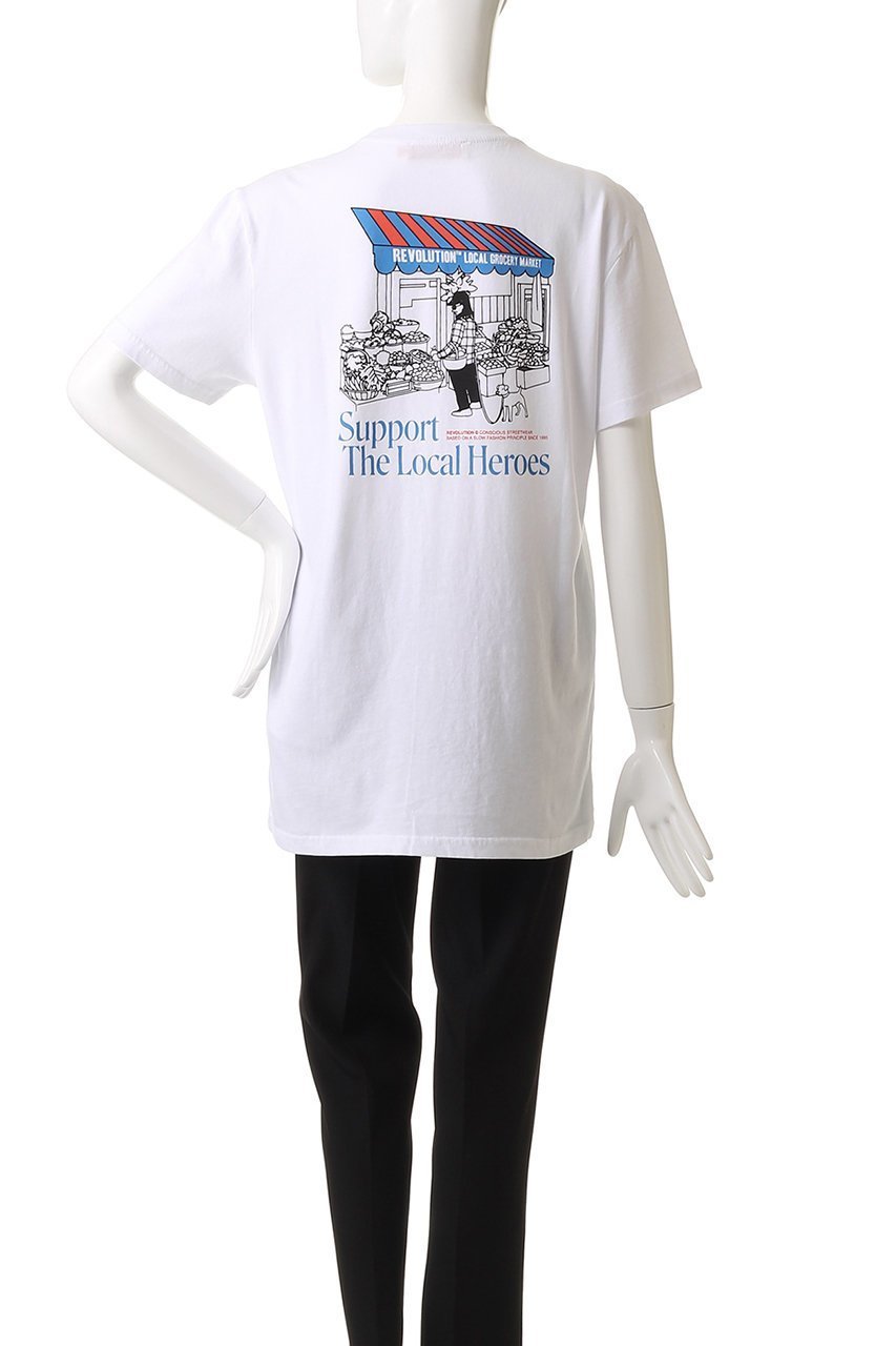 【サードマガジン/THIRD MAGAZINE】の【REVOLUTION】LOCAL HERO Tシャツ 人気、トレンドファッション・服の通販 founy(ファニー) 　ファッション　Fashion　レディースファッション　Fashion for Women　トップス・カットソー　Cut & Sew Tops　シャツ・ブラウス・オフィスカジュアル　Elegant Blouses & Button-Ups　ロングTシャツ・Tシャツ　Longline T-Shirts & Tees　カットソー・ベーシックTシャツ　Cut-and-Sewn Tops / Stretch Tees & Basics　サマー　Summer, Summer Style　ショート　Short, Short Length　シンプル　Simple, Minimal　スリーブ　Sleeve, Long Sleeve / Short Sleeve　プリント　Print, Printed Pattern　夏　Summer　other-4|ID: prp329100004927128 ipo3291000000036970675