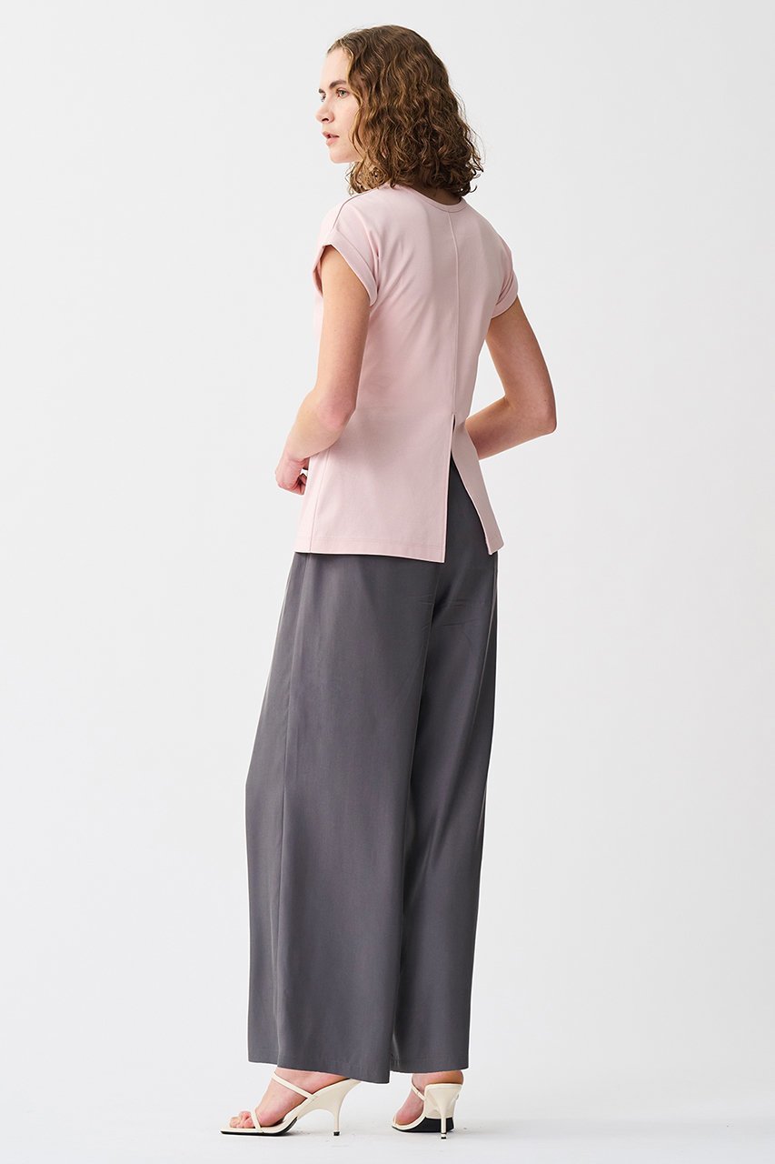 【アンクレイヴ/uncrave】のダブルフェイスジャージー /2WAYスリットトップス 人気、トレンドファッション・服の通販 founy(ファニー) 　ファッション　Fashion　レディースファッション　Fashion for Women　トップス・カットソー　Cut & Sew Tops　シャツ・ブラウス・オフィスカジュアル　Elegant Blouses & Button-Ups　ロングTシャツ・Tシャツ　Longline T-Shirts & Tees　カットソー・ベーシックTシャツ　Cut-and-Sewn Tops / Stretch Tees & Basics　エレガント 上品　Elegant　ショート　Short, Short Length　スリット　Slit, Slit Detail　スリーブ　Sleeve, Long Sleeve / Short Sleeve　ペプラム　Peplum, Flared Hem　ボトム　Bottoms, Lower Wear　other-3|ID: prp329100004927136 ipo3291000000036970735