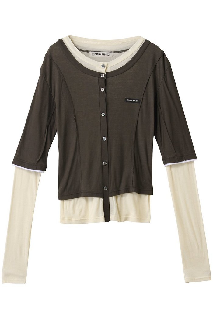 【プランク プロジェクト/PRANK PROJECT】のレイヤードシアーフライスカーデ / Layered sheer Fraise Cardigan インテリア・キッズ・メンズ・レディースファッション・服の通販 founy(ファニー) https://founy.com/ ファッション Fashion レディースファッション Fashion for Women トップス・カットソー Cut & Sew Tops カーディガン・羽織り Layered Style Cardigans シャツ・ブラウス・オフィスカジュアル Elegant Blouses & Button-Ups ロングTシャツ・Tシャツ Longline T-Shirts & Tees カットソー・ベーシックTシャツ Cut-and-Sewn Tops / Stretch Tees & Basics なめらか Smooth, Silky Texture カーディガン Cardigan, Knitwear シアー Sheer, See-Through シンプル Simple, Minimal スリーブ Sleeve, Long Sleeve / Short Sleeve ロング Long, Long-Length |ID: prp329100004927148 ipo3291000000036970811