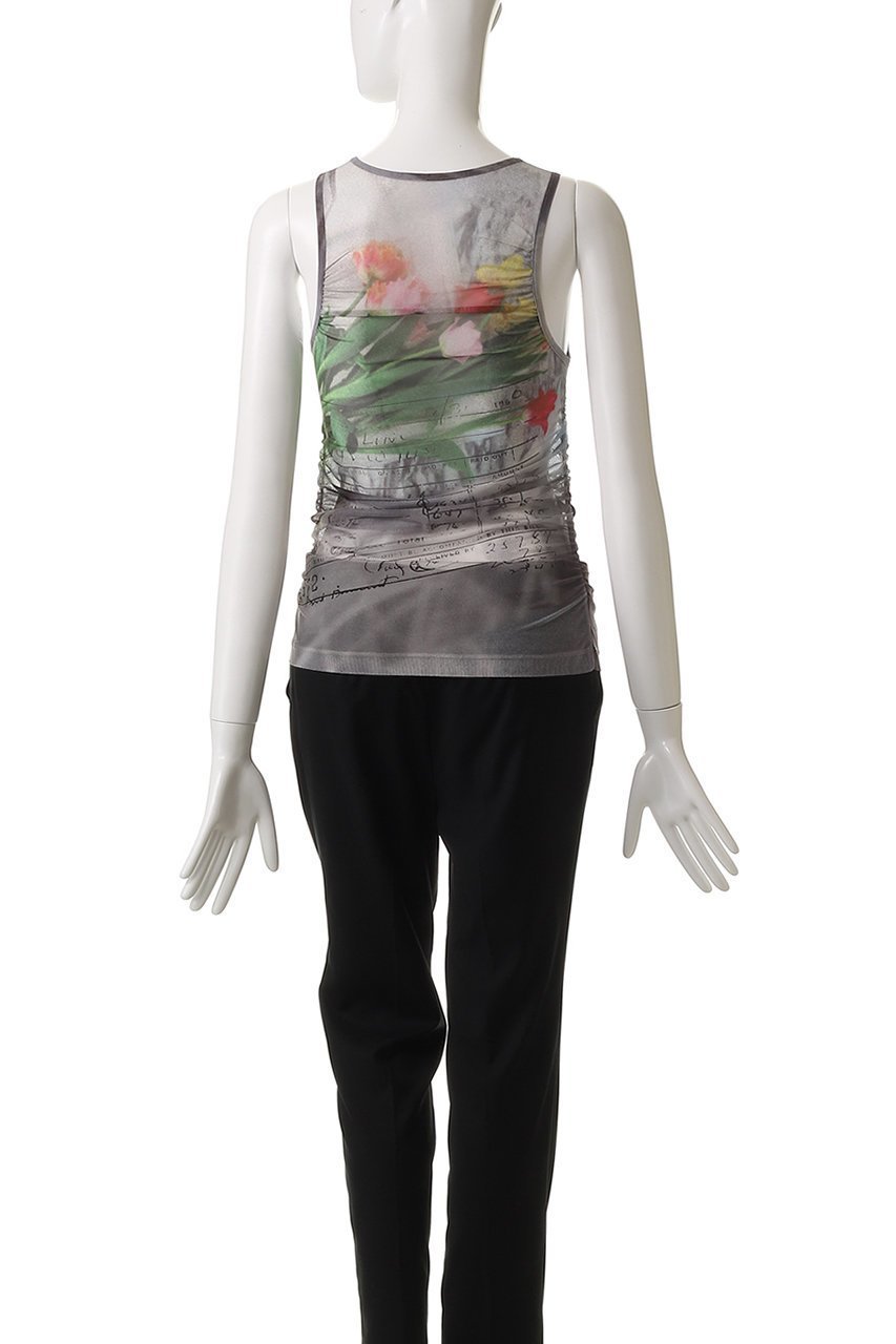 【メゾンスペシャル/MAISON SPECIAL】のTulip Gather Mesh Tank Top/チューリップギャザーメッシュタンクトップ 人気、トレンドファッション・服の通販 founy(ファニー) 　ファッション　Fashion　レディースファッション　Fashion for Women　トップス・カットソー　Cut & Sew Tops　キャミソール&ノースリーブ　Camisoles & Sleeveless Tops　シャツ・ブラウス・オフィスカジュアル　Elegant Blouses & Button-Ups　ロングTシャツ・Tシャツ　Longline T-Shirts & Tees　カットソー・ベーシックTシャツ　Cut-and-Sewn Tops / Stretch Tees & Basics　インナー　Innerwear　キャミソール　Camisole, Spaghetti Strap Top　ギャザー　Gathered, Ruffled　シアー　Sheer, See-Through　スタイリッシュ　Stylish, Fashionable　ストレッチ　Stretch, Stretchy Fabric　タンク　Tank Top, Sleeveless Top　プリント　Print, Printed Pattern　メッシュ　Mesh, Net Fabric　other-4|ID: prp329100004927152 ipo3291000000036970851