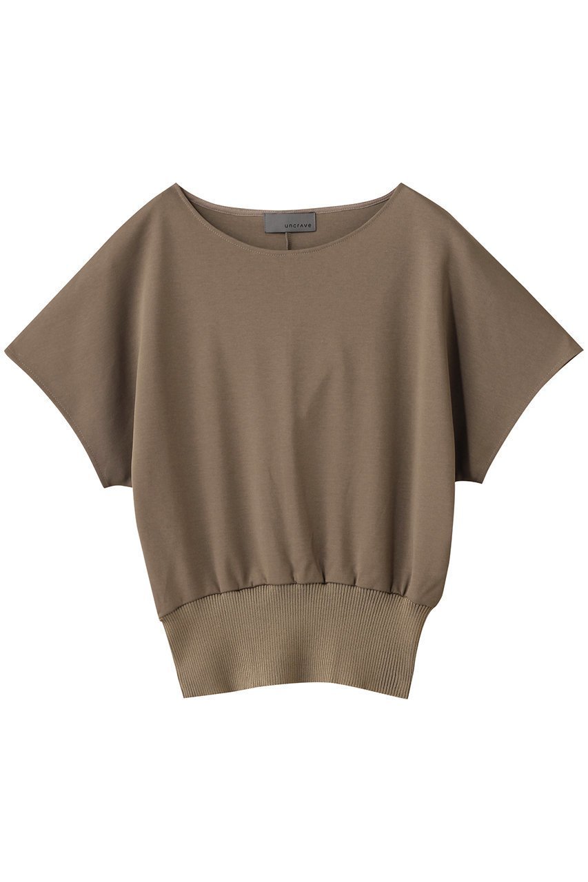 【アンクレイヴ/uncrave】のダブルフェイスジャージ ドルマンスリーブリブトップス インテリア・キッズ・メンズ・レディースファッション・服の通販 founy(ファニー) 　ファッション　Fashion　レディースファッション　Fashion for Women　トップス・カットソー　Cut & Sew Tops　シャツ・ブラウス・オフィスカジュアル　Elegant Blouses & Button-Ups　ロングTシャツ・Tシャツ　Longline T-Shirts & Tees　カットソー・ベーシックTシャツ　Cut-and-Sewn Tops / Stretch Tees & Basics　ショート　Short, Short Length　シルケット　Silket, Silky Cotton　スリーブ　Sleeve, Long Sleeve / Short Sleeve　フラット　Flat, Flat Shoes　定番　Standard, Basic Item　トープ|ID: prp329100004927159 ipo3291000000036970894