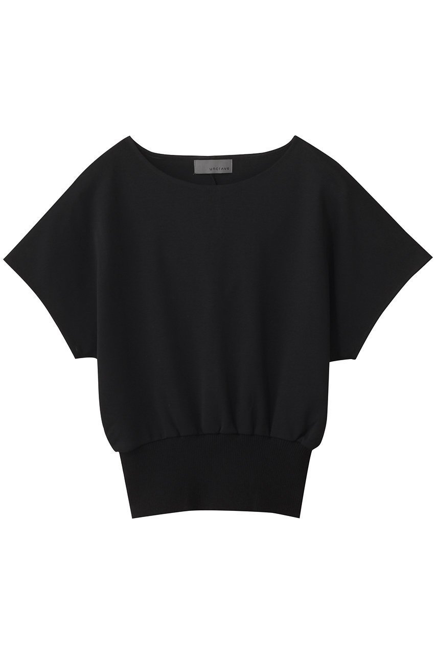 【アンクレイヴ/uncrave】のダブルフェイスジャージ ドルマンスリーブリブトップス インテリア・キッズ・メンズ・レディースファッション・服の通販 founy(ファニー) 　ファッション　Fashion　レディースファッション　Fashion for Women　トップス・カットソー　Cut & Sew Tops　シャツ・ブラウス・オフィスカジュアル　Elegant Blouses & Button-Ups　ロングTシャツ・Tシャツ　Longline T-Shirts & Tees　カットソー・ベーシックTシャツ　Cut-and-Sewn Tops / Stretch Tees & Basics　ショート　Short, Short Length　シルケット　Silket, Silky Cotton　スリーブ　Sleeve, Long Sleeve / Short Sleeve　フラット　Flat, Flat Shoes　定番　Standard, Basic Item　ブラック|ID: prp329100004927159 ipo3291000000036970897