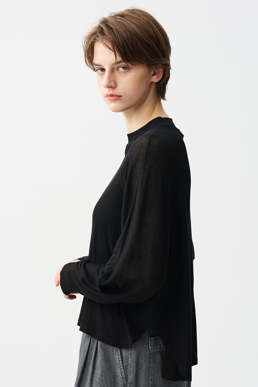 【アンクレイヴ/uncrave】のシアーハイツイストリブ ドルマントップス 人気、トレンドファッション・服の通販 founy(ファニー) 　ファッション　Fashion　レディースファッション　Fashion for Women　トップス・カットソー　Cut & Sew Tops　シャツ・ブラウス・オフィスカジュアル　Elegant Blouses & Button-Ups　ロングTシャツ・Tシャツ　Longline T-Shirts & Tees　カットソー・ベーシックTシャツ　Cut-and-Sewn Tops / Stretch Tees & Basics　イレギュラー　Irregular Design　グラデーション　Gradient, Ombre　シアー　Sheer, See-Through　スリーブ　Sleeve, Long Sleeve / Short Sleeve　ロング　Long, Long-Length　other-7|ID: prp329100004927161 ipo3291000000036970920