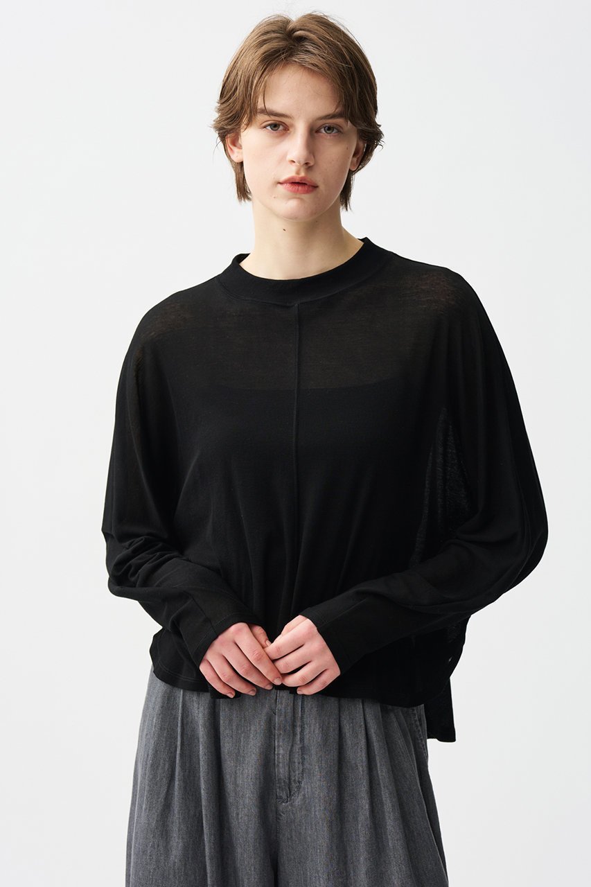 【アンクレイヴ/uncrave】のシアーハイツイストリブ ドルマントップス 人気、トレンドファッション・服の通販 founy(ファニー) 　ファッション　Fashion　レディースファッション　Fashion for Women　トップス・カットソー　Cut & Sew Tops　シャツ・ブラウス・オフィスカジュアル　Elegant Blouses & Button-Ups　ロングTシャツ・Tシャツ　Longline T-Shirts & Tees　カットソー・ベーシックTシャツ　Cut-and-Sewn Tops / Stretch Tees & Basics　イレギュラー　Irregular Design　グラデーション　Gradient, Ombre　シアー　Sheer, See-Through　スリーブ　Sleeve, Long Sleeve / Short Sleeve　ロング　Long, Long-Length　other-8|ID: prp329100004927161 ipo3291000000036970921