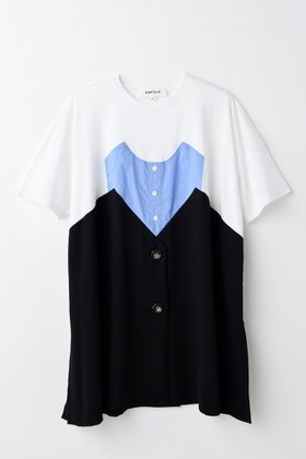 【エンフォルド/ENFOLD】のLAYERED-LIKE T-SHIRT/Tシャツ 人気、トレンドファッション・服の通販 founy(ファニー) ファッション Fashion レディースファッション Fashion for Women トップス・カットソー Cut & Sew Tops シャツ・ブラウス・オフィスカジュアル Elegant Blouses & Button-Ups ロングTシャツ・Tシャツ Longline T-Shirts & Tees カットソー・ベーシックTシャツ Cut-and-Sewn Tops / Stretch Tees & Basics ショート Short, Short Length スリーブ Sleeve, Long Sleeve / Short Sleeve スーツ Suit, Formalwear ドッキング Docking, Mixed Material ビスチェ Bustier, Corset Top ベスト Vest, Waistcoat |ID:prp329100004927175