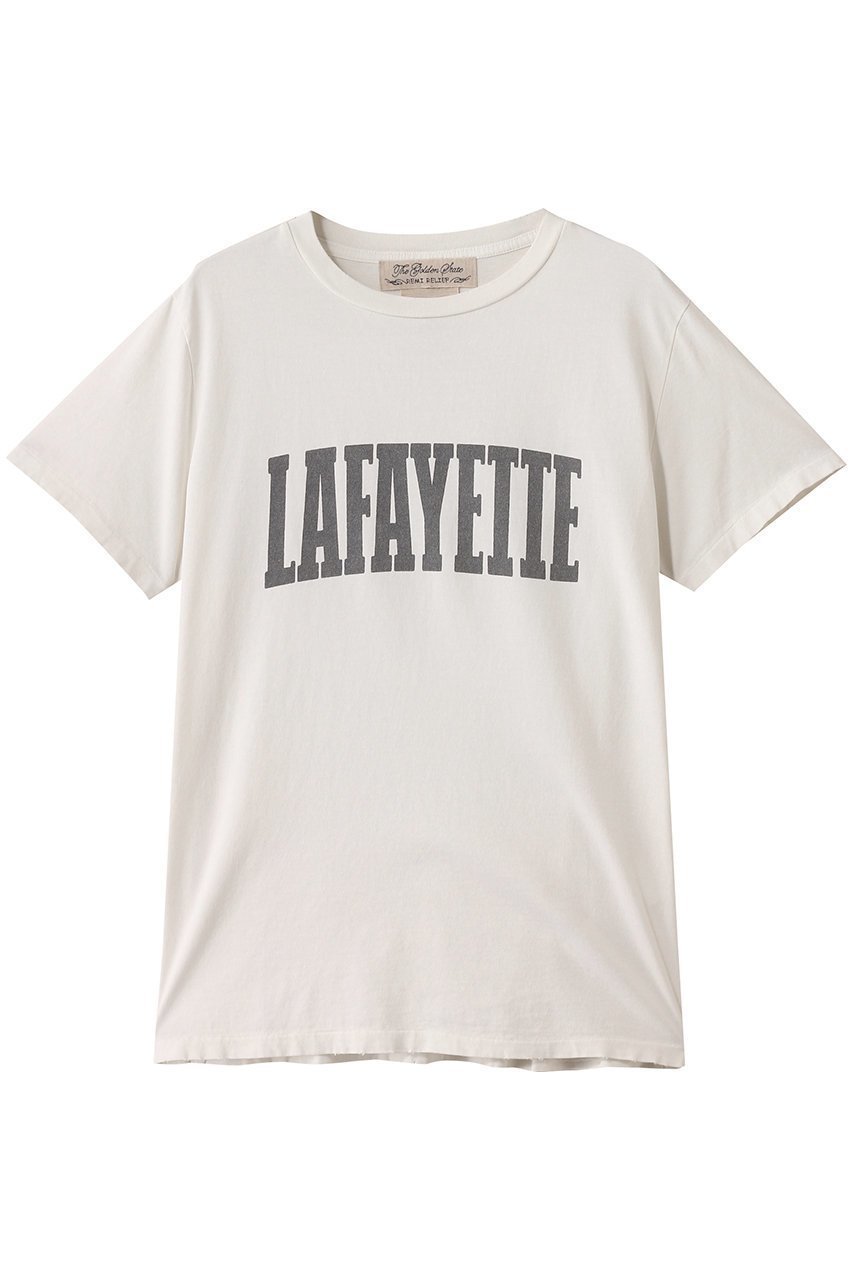 【エリオポール/heliopole】の【REMI RELIEF】LOGO Tシャツ インテリア・キッズ・メンズ・レディースファッション・服の通販 founy(ファニー) 　ファッション　Fashion　レディースファッション　Fashion for Women　トップス・カットソー　Cut & Sew Tops　シャツ・ブラウス・オフィスカジュアル　Elegant Blouses & Button-Ups　ロングTシャツ・Tシャツ　Longline T-Shirts & Tees　カットソー・ベーシックTシャツ　Cut-and-Sewn Tops / Stretch Tees & Basics　ショート　Short, Short Length　スリーブ　Sleeve, Long Sleeve / Short Sleeve　ダメージ　Distressed, Destroyed　フロント　Front, Front Design　アイボリー|ID: prp329100004927271 ipo3291000000036971724