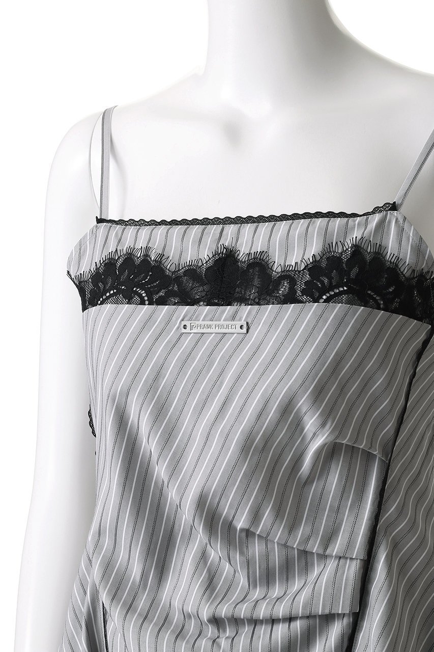 【プランク プロジェクト/PRANK PROJECT】のアシメランジェリーキャミチュニック / Asymmetrical Lingerie Ccami Tunic 人気、トレンドファッション・服の通販 founy(ファニー) 　ファッション　Fashion　レディースファッション　Fashion for Women　下着・ランジェリー　Lingerie & Intimates　その他ランジェリー・インナーアイテム　Other Lingerie / Intimates　トップス・カットソー　Cut & Sew Tops　アシンメトリー　Asymmetrical Style　キャミソール　Camisole, Spaghetti Strap Top　タンク　Tank Top, Sleeveless Top　デニム　Denim, Jeans Material　ボトム　Bottoms, Lower Wear　ランジェリー　Lingerie, Intimate Wear　レース　Lace, Lace Fabric　other-5|ID: prp329100004927348 ipo3291000000036972408