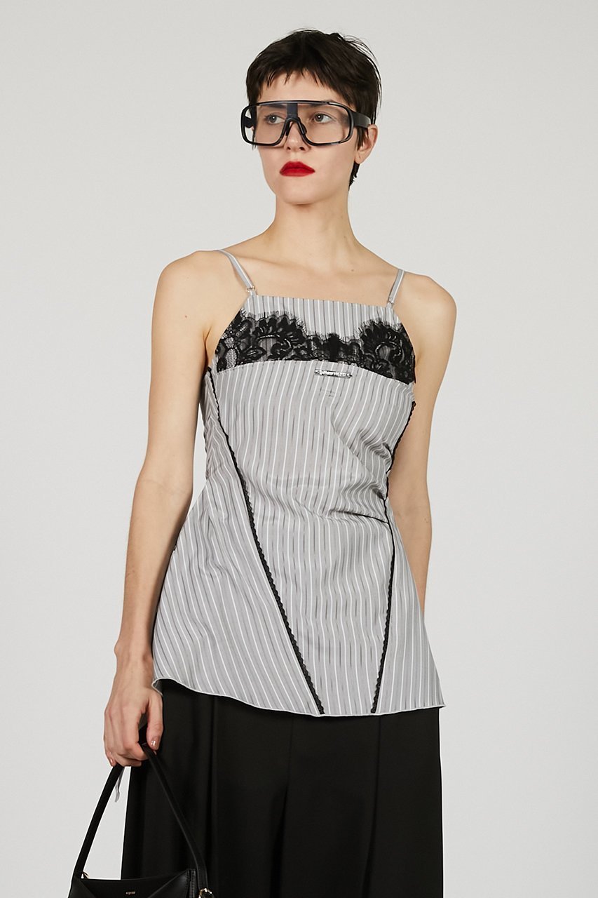 【プランク プロジェクト/PRANK PROJECT】のアシメランジェリーキャミチュニック / Asymmetrical Lingerie Ccami Tunic 人気、トレンドファッション・服の通販 founy(ファニー) 　ファッション　Fashion　レディースファッション　Fashion for Women　下着・ランジェリー　Lingerie & Intimates　その他ランジェリー・インナーアイテム　Other Lingerie / Intimates　トップス・カットソー　Cut & Sew Tops　アシンメトリー　Asymmetrical Style　キャミソール　Camisole, Spaghetti Strap Top　タンク　Tank Top, Sleeveless Top　デニム　Denim, Jeans Material　ボトム　Bottoms, Lower Wear　ランジェリー　Lingerie, Intimate Wear　レース　Lace, Lace Fabric　other-7|ID: prp329100004927348 ipo3291000000036972414