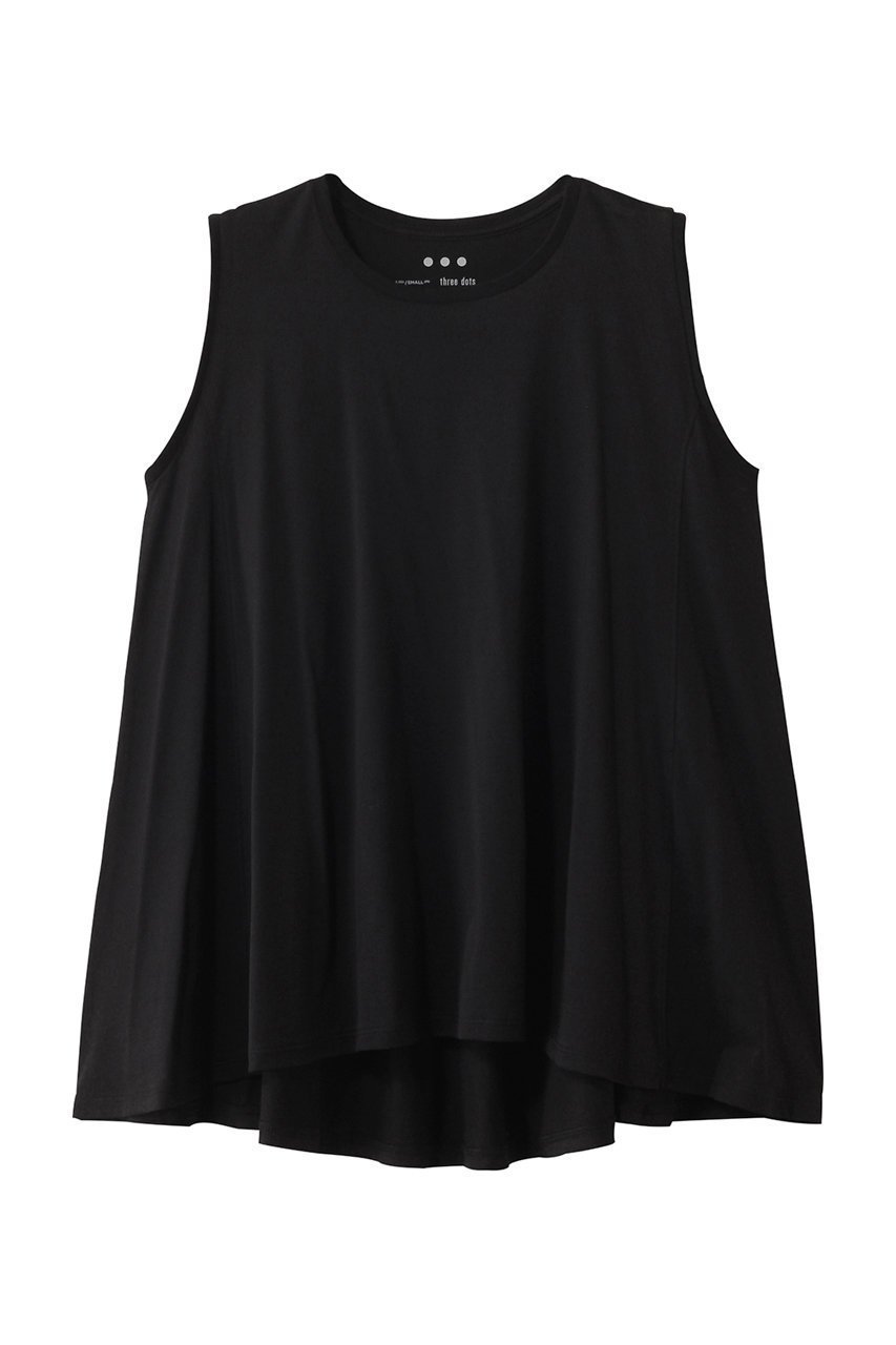 【スリー ドッツ/three dots】のミルキージャージー ドレープタンク インテリア・キッズ・メンズ・レディースファッション・服の通販 founy(ファニー) 　ファッション　Fashion　レディースファッション　Fashion for Women　トップス・カットソー　Cut & Sew Tops　キャミソール&ノースリーブ　Camisoles & Sleeveless Tops　シャツ・ブラウス・オフィスカジュアル　Elegant Blouses & Button-Ups　ロングTシャツ・Tシャツ　Longline T-Shirts & Tees　カットソー・ベーシックTシャツ　Cut-and-Sewn Tops / Stretch Tees & Basics　なめらか　Smooth, Silky Texture　キャミソール　Camisole, Spaghetti Strap Top　タンク　Tank Top, Sleeveless Top　ドレープ　Drape, Draping Fabric　ブラック|ID: prp329100004927359 ipo3291000000036972505