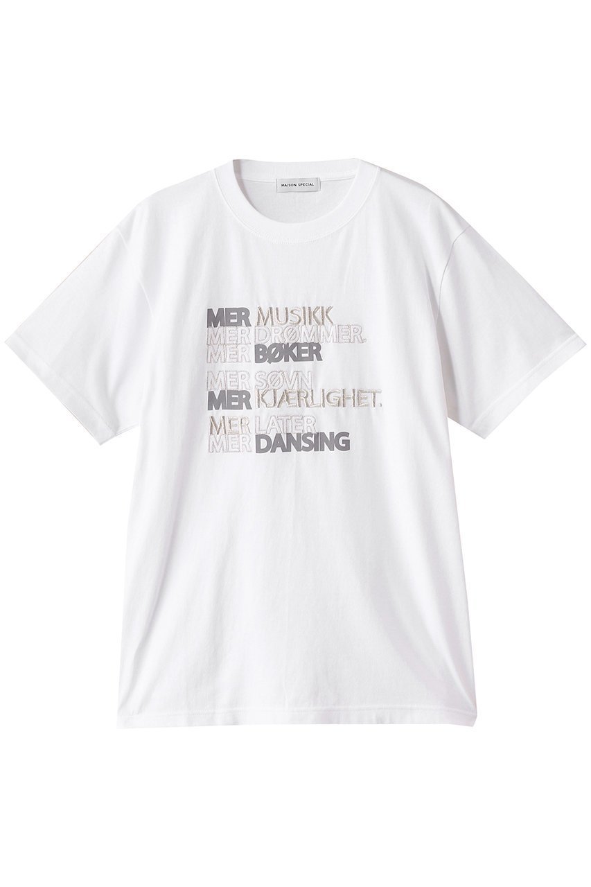 【メゾンスペシャル/MAISON SPECIAL】のLOVE LIFF Embroidery T-shirt/LOVE LIFFエンブロイダリーTシャツ インテリア・キッズ・メンズ・レディースファッション・服の通販 founy(ファニー) 　ファッション　Fashion　レディースファッション　Fashion for Women　トップス・カットソー　Cut & Sew Tops　シャツ・ブラウス・オフィスカジュアル　Elegant Blouses & Button-Ups　ロングTシャツ・Tシャツ　Longline T-Shirts & Tees　カットソー・ベーシックTシャツ　Cut-and-Sewn Tops / Stretch Tees & Basics　エンブロイダリー　Embroidery Design　ショート　Short, Short Length　スリーブ　Sleeve, Long Sleeve / Short Sleeve　トレンド　Trend, Trending Now　バランス　Balance, Style Balance　フォルム　Silhouette, Form　ロング　Long, Long-Length　おすすめ　Recommended / Our Picks　WHT(ホワイト)|ID: prp329100004927488 ipo3291000000036973575